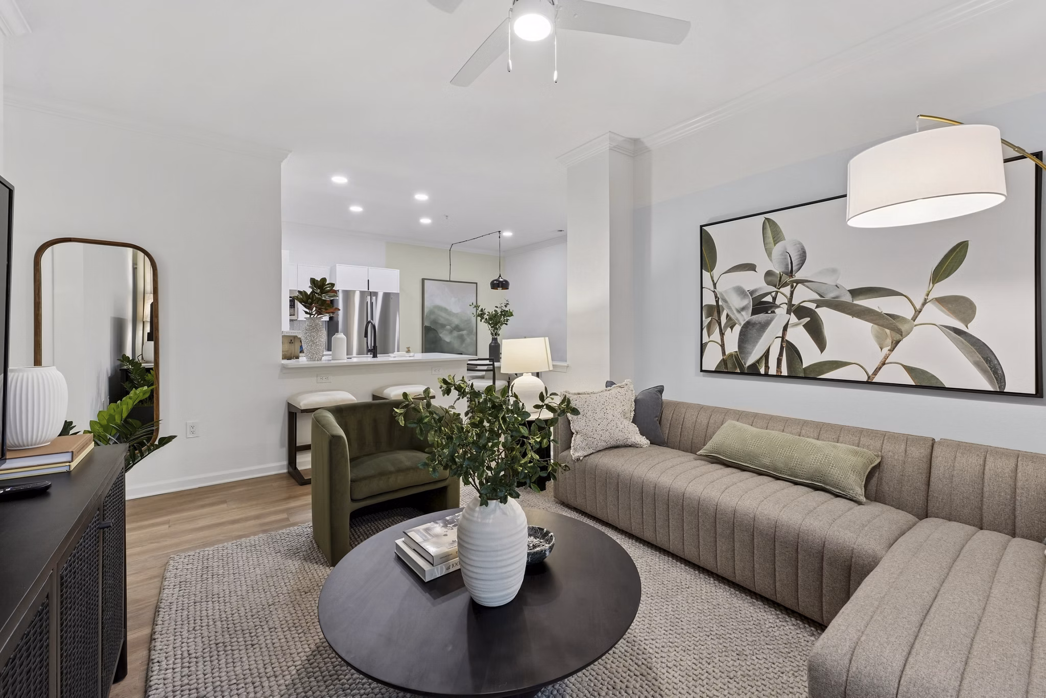 Living Room at The Ashborough Apartments