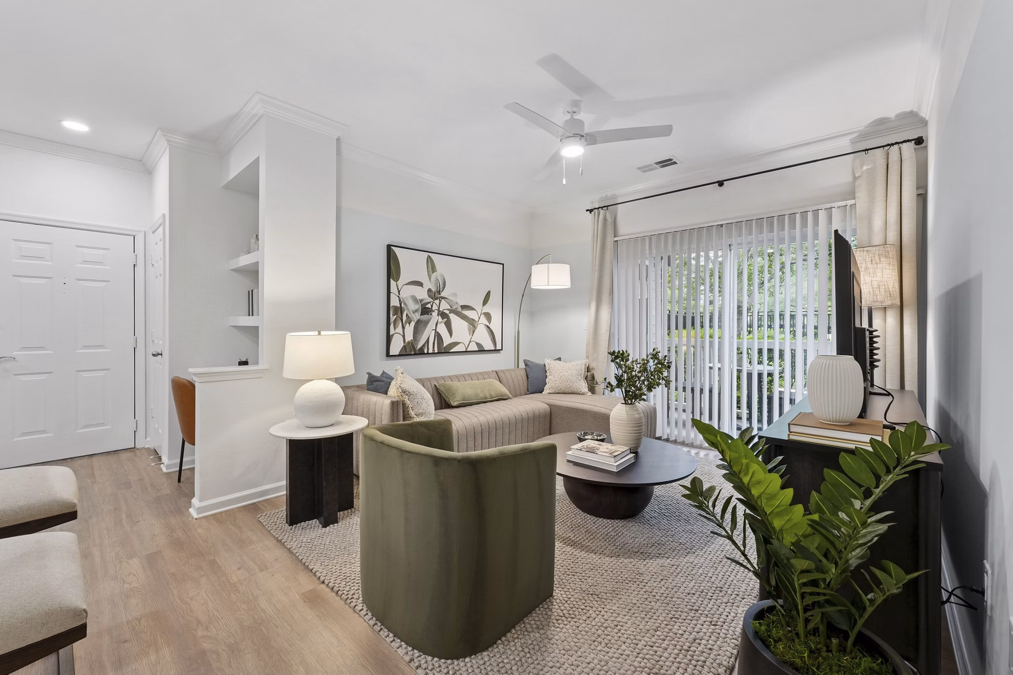 Living Room at The Ashborough Apartments