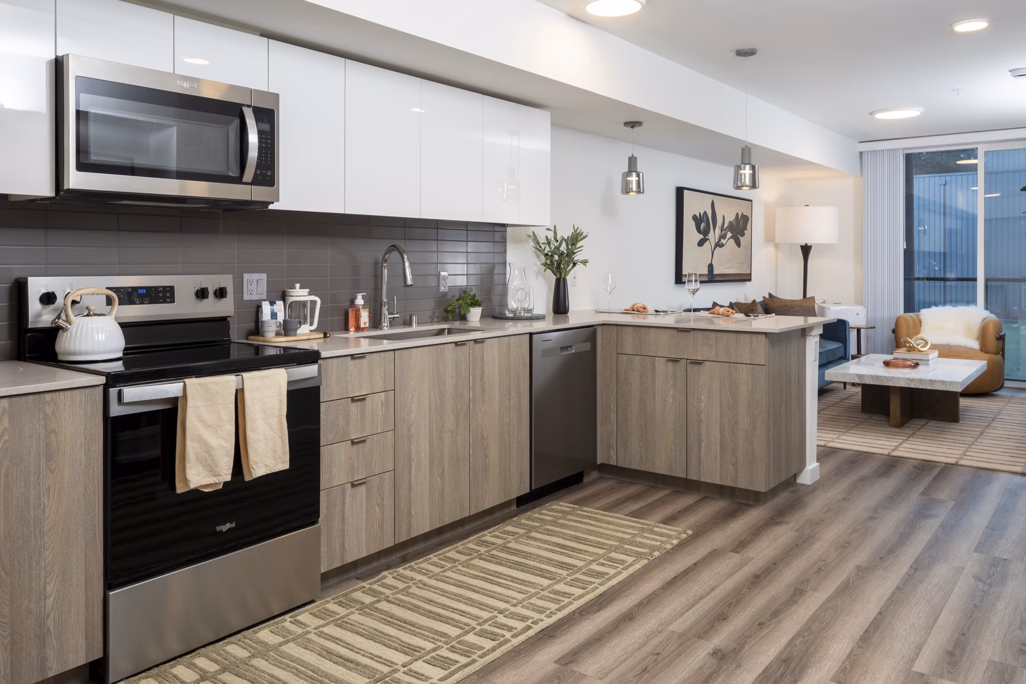 Kitchen at The Line Apartments