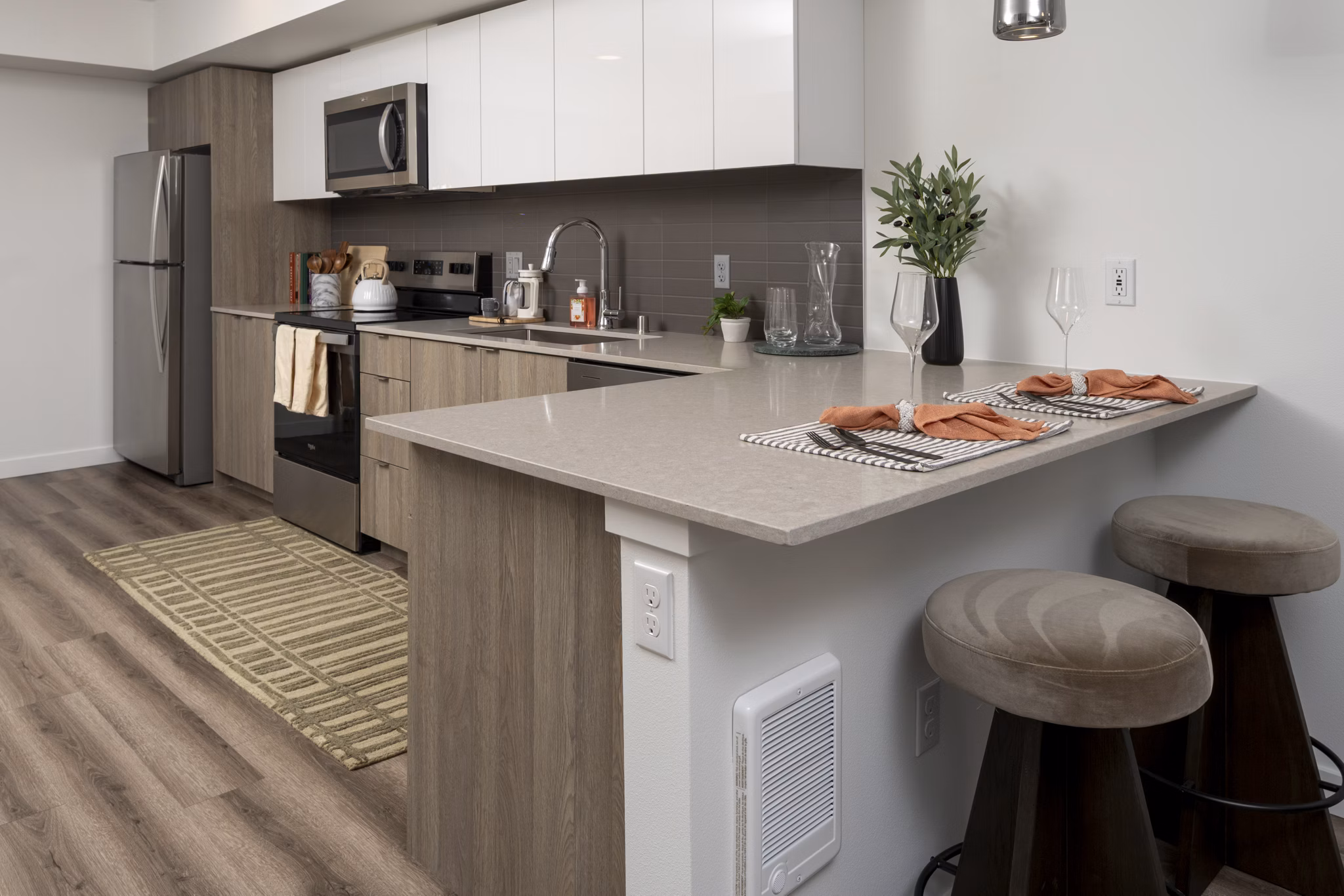 Kitchen at The Line Apartments