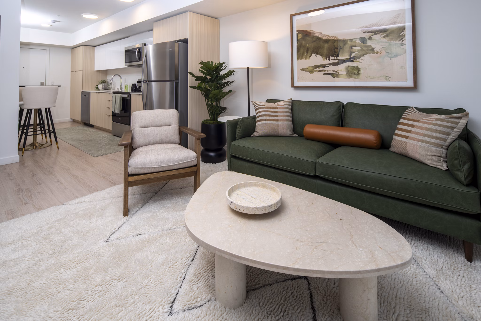 Living Room at The Line Apartments
