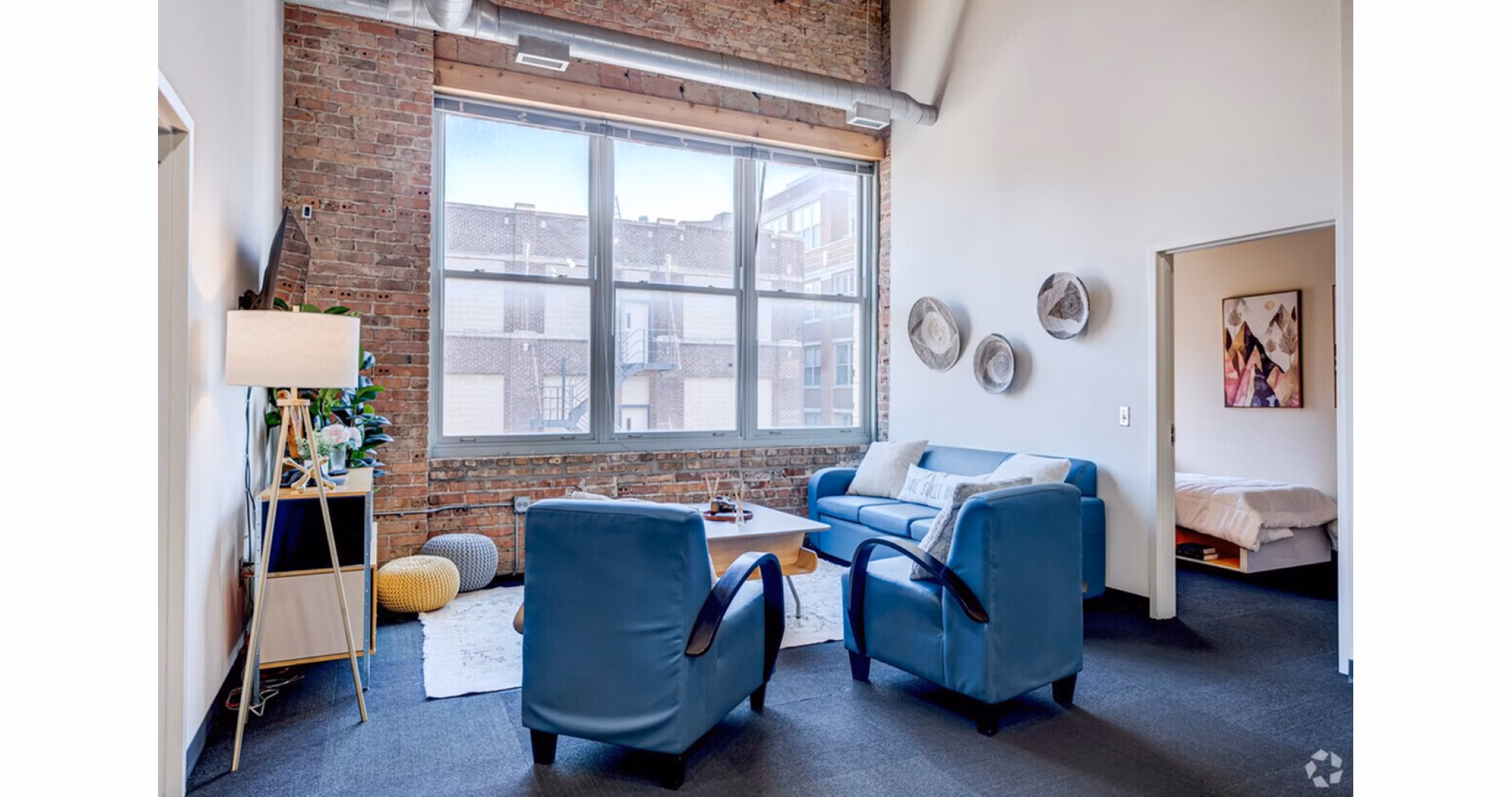 Living Room at The Letterman Apartments