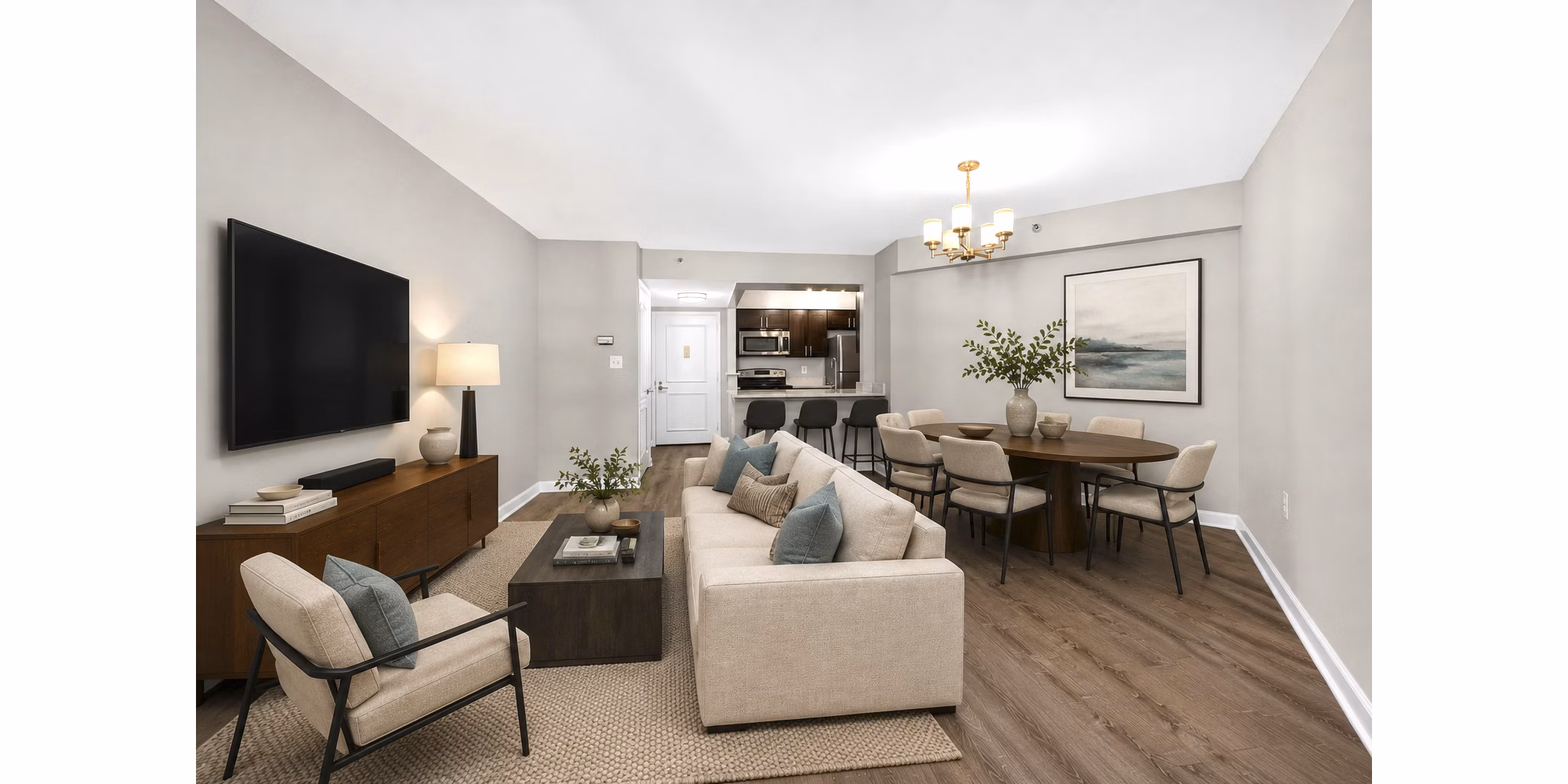 Living Room at Winston House Apartments