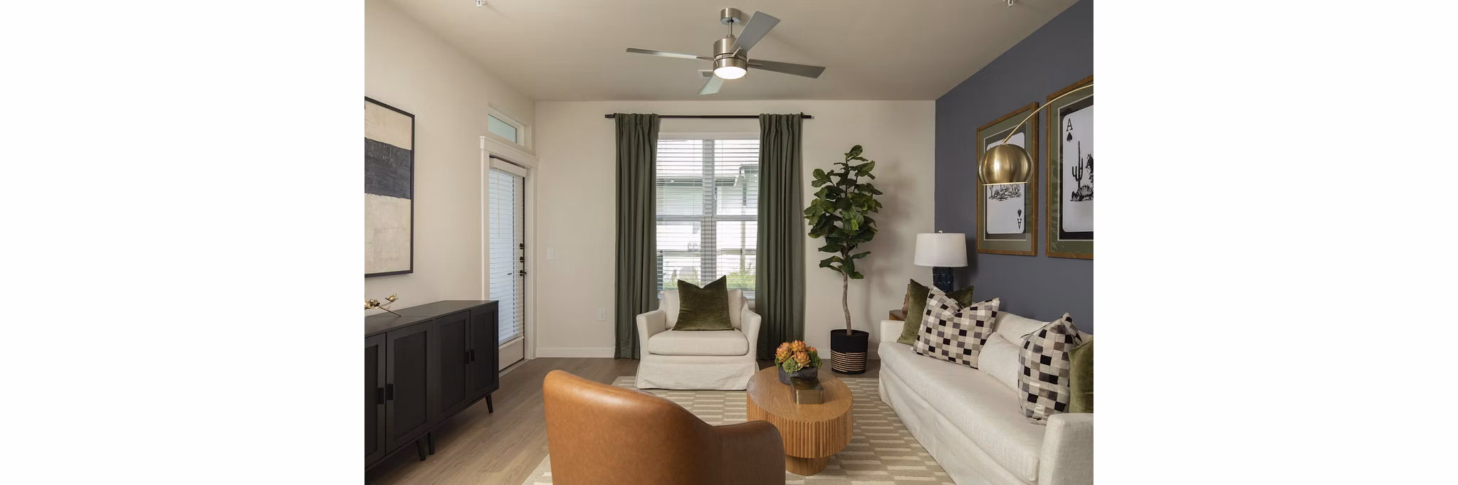 Living Room at Glade at the Groves Apartments