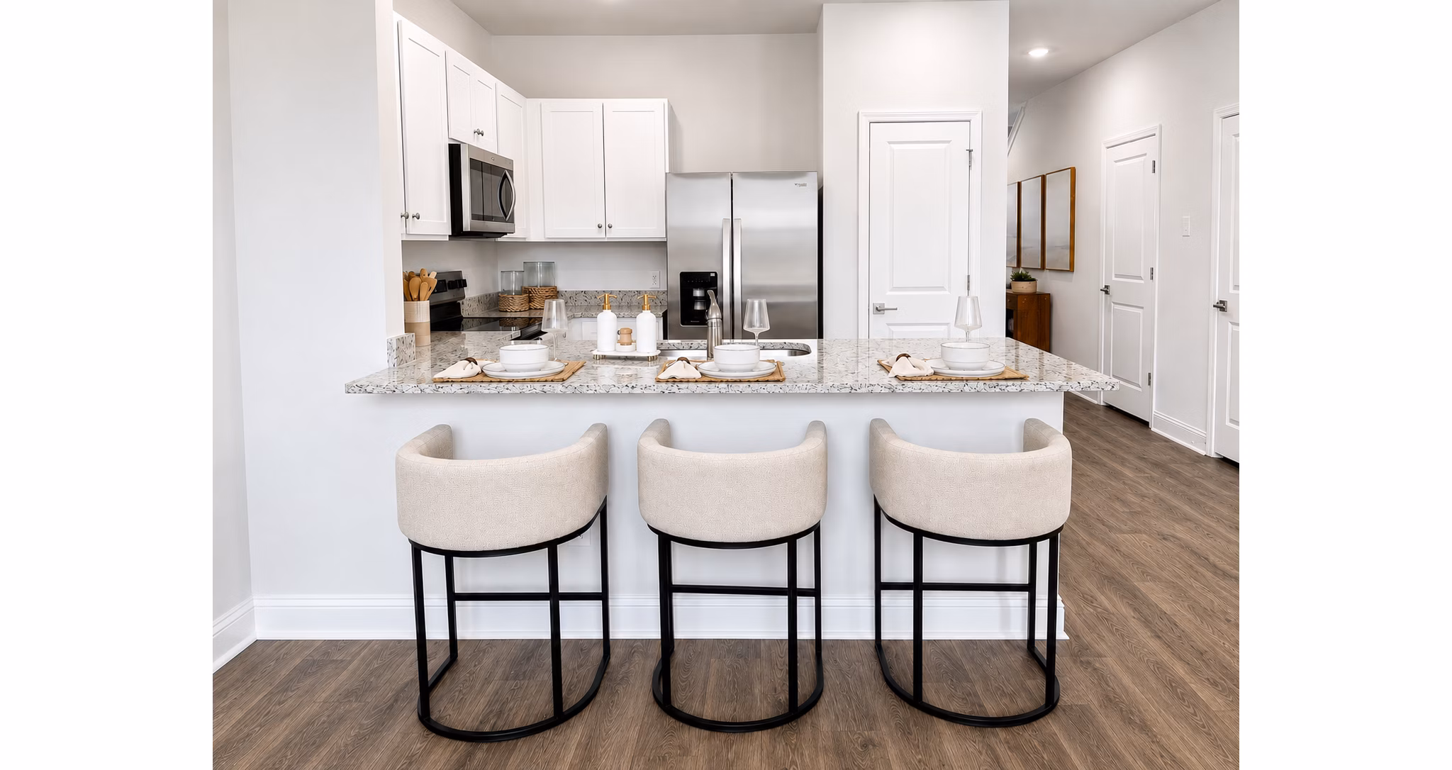 Kitchen at Central Townhomes Apartments