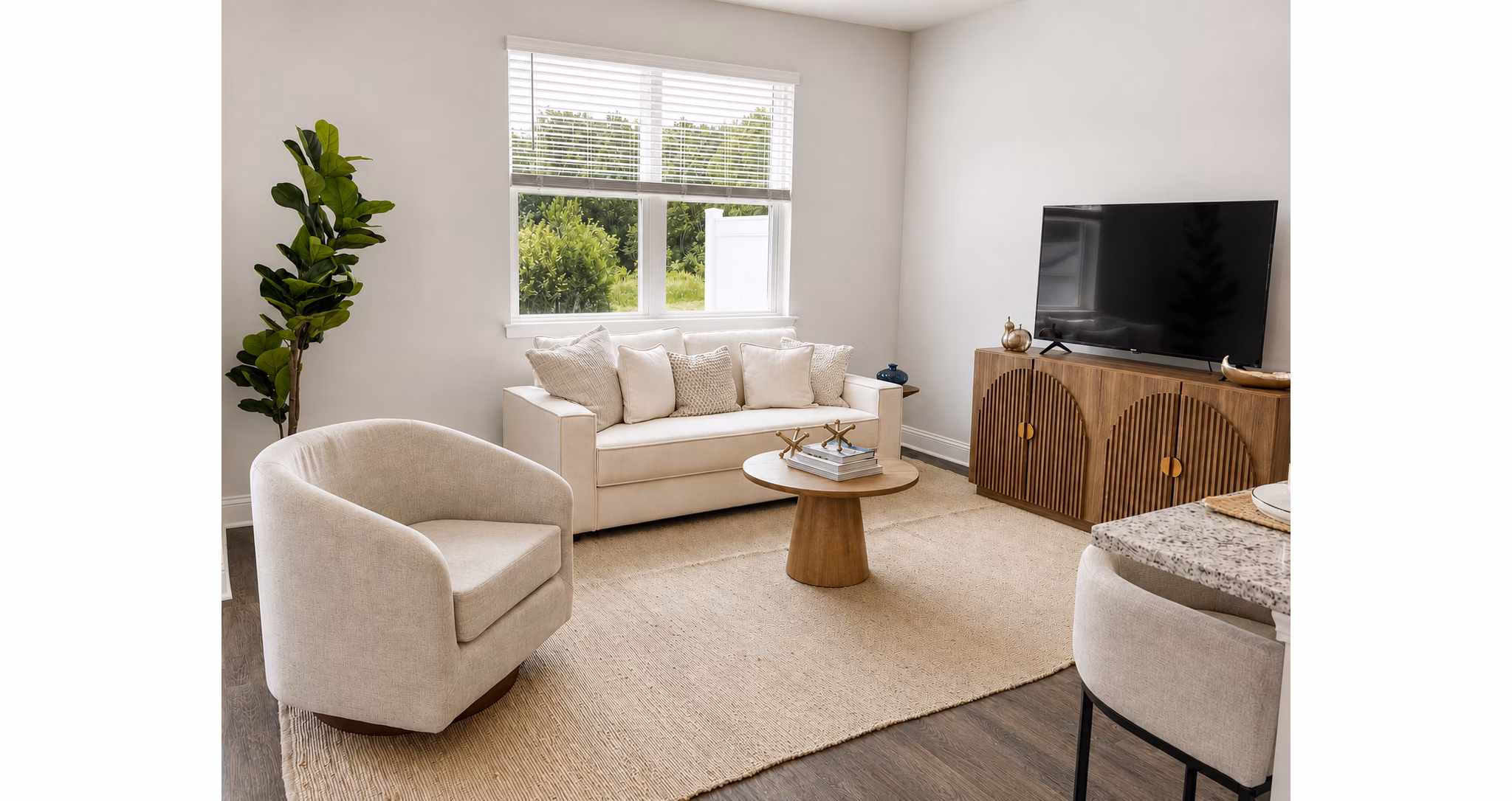 Living Room at Central Townhomes Apartments