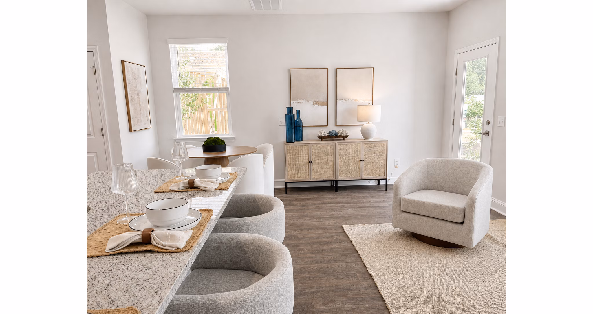Living Room at Central Townhomes Apartments