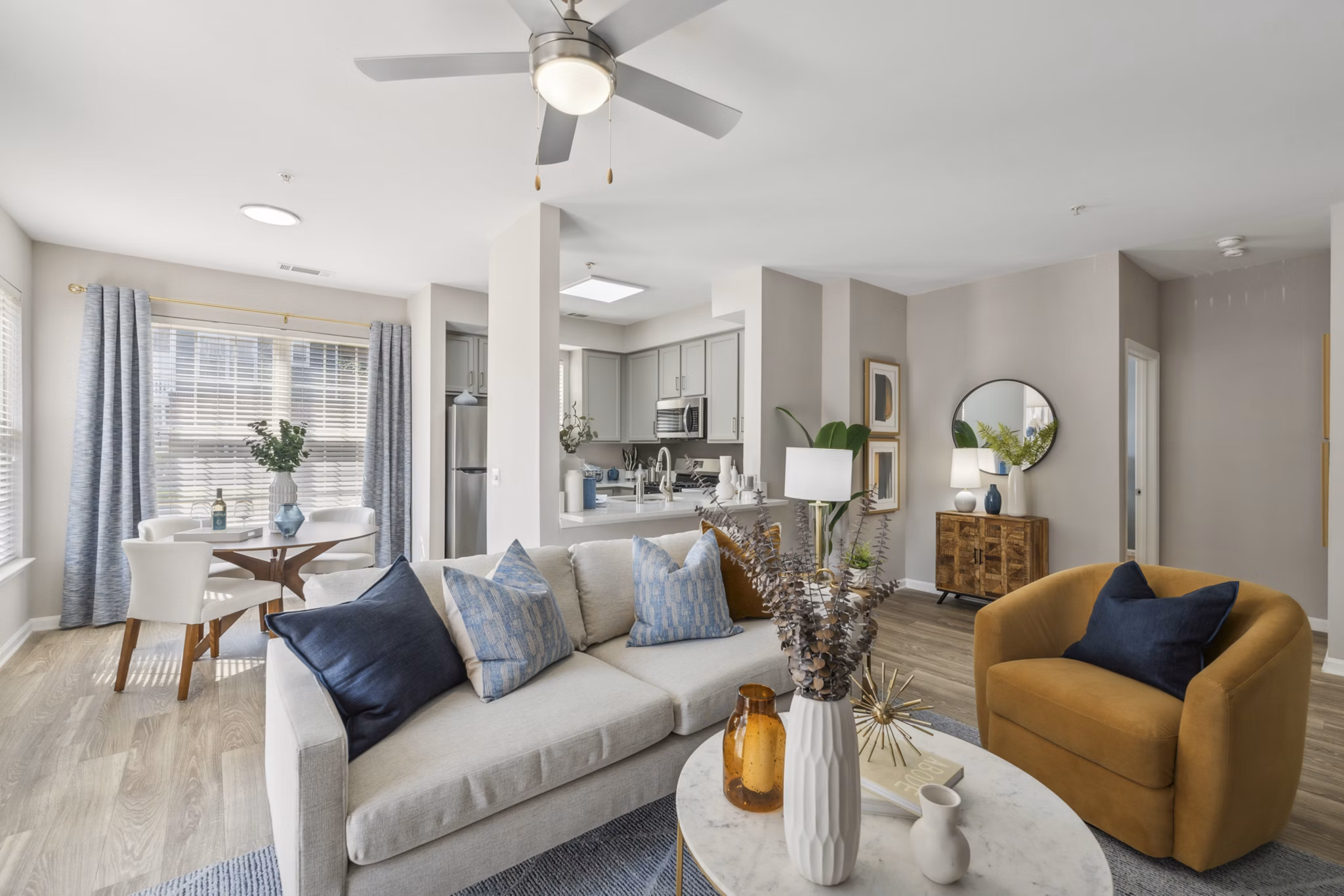 Living Room at Riverside Station Apartments