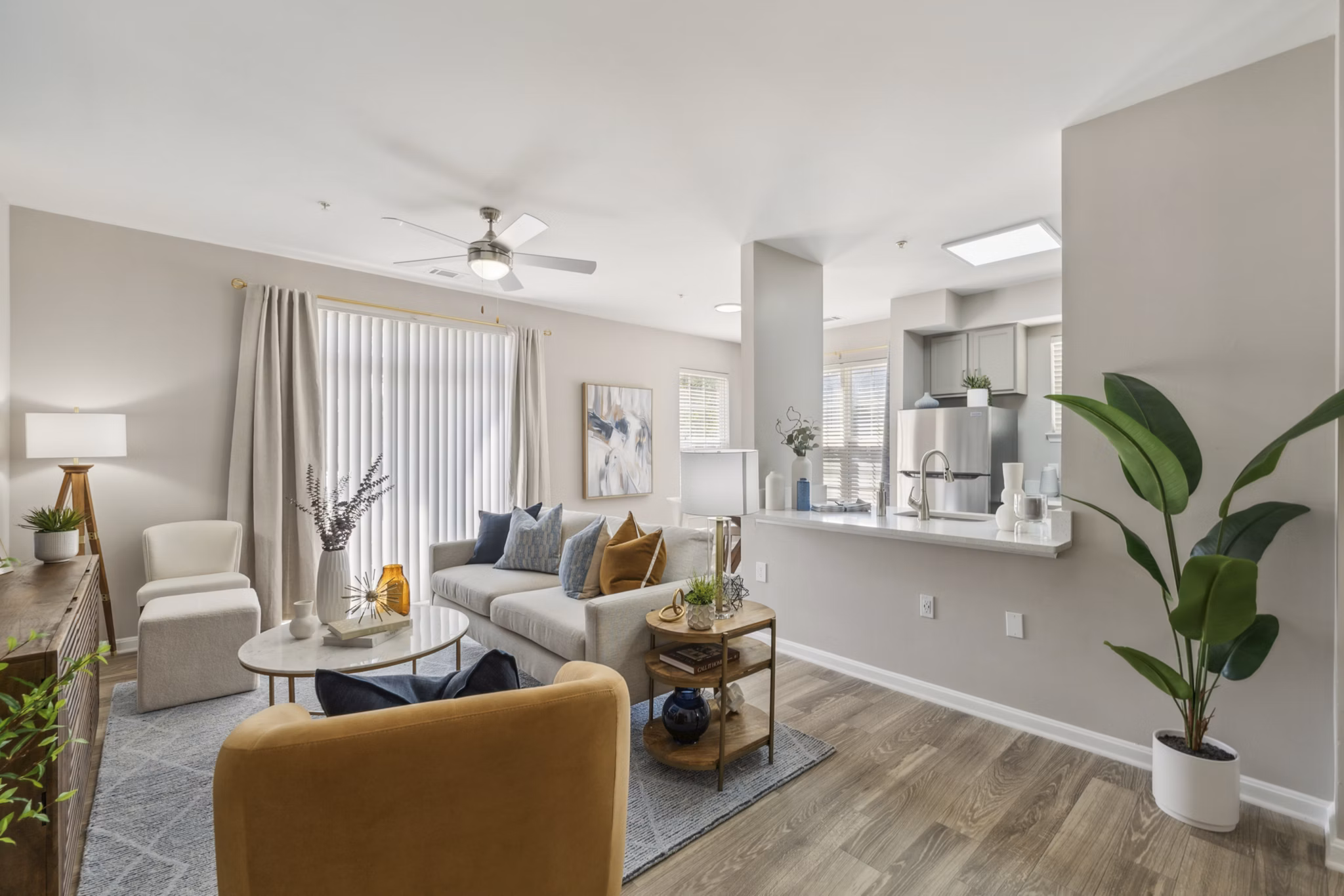Living Room at Riverside Station Apartments