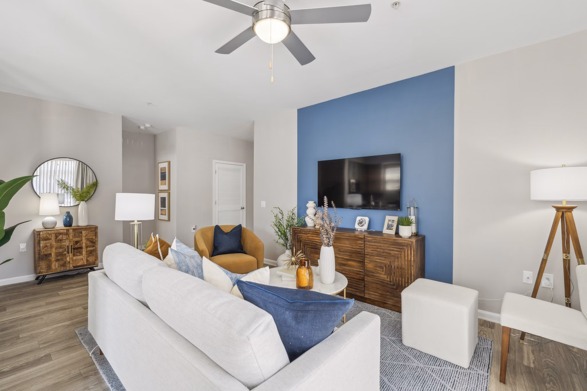 Living Room at Riverside Station Apartments