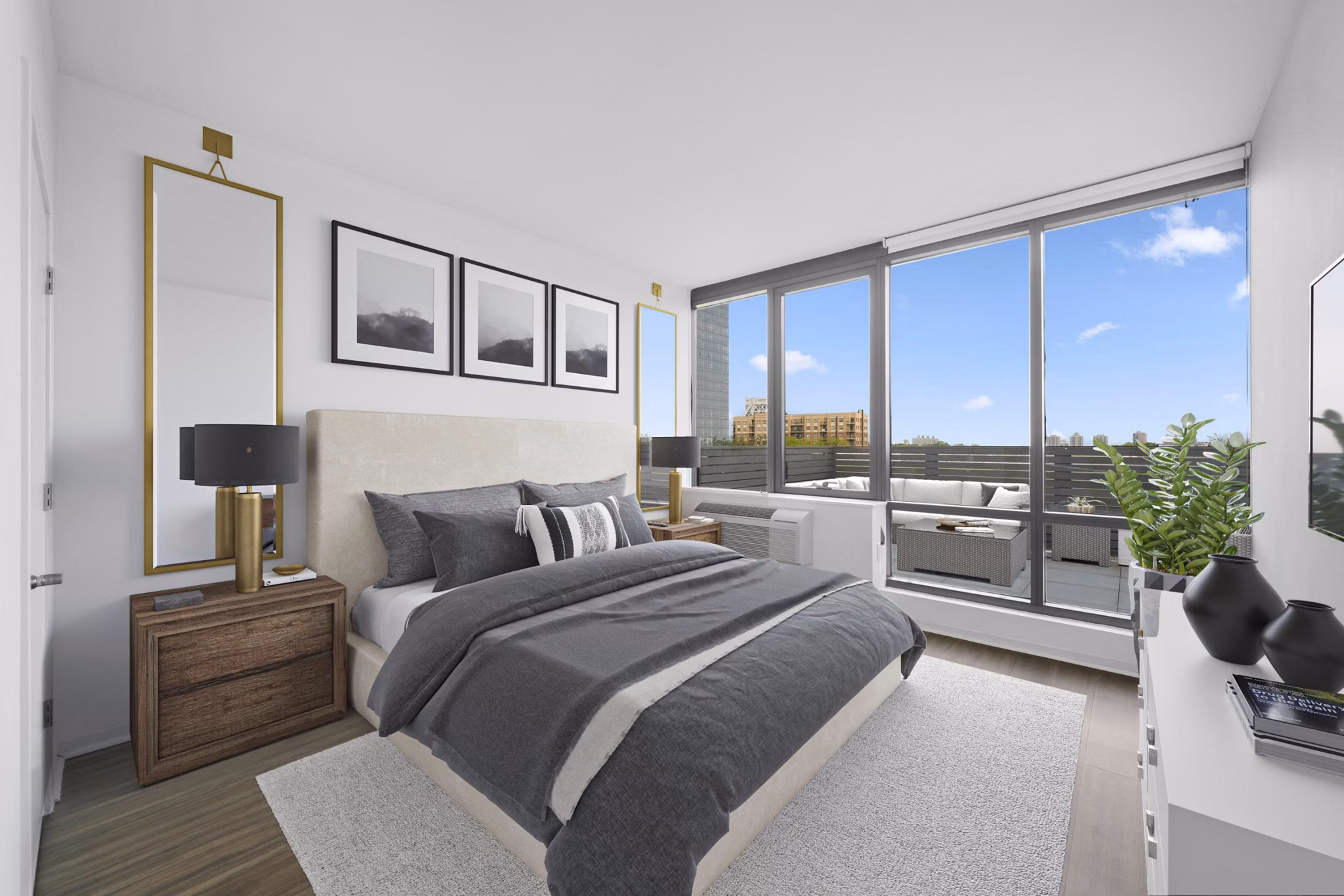 Bedroom at Hudson Lights Apartments