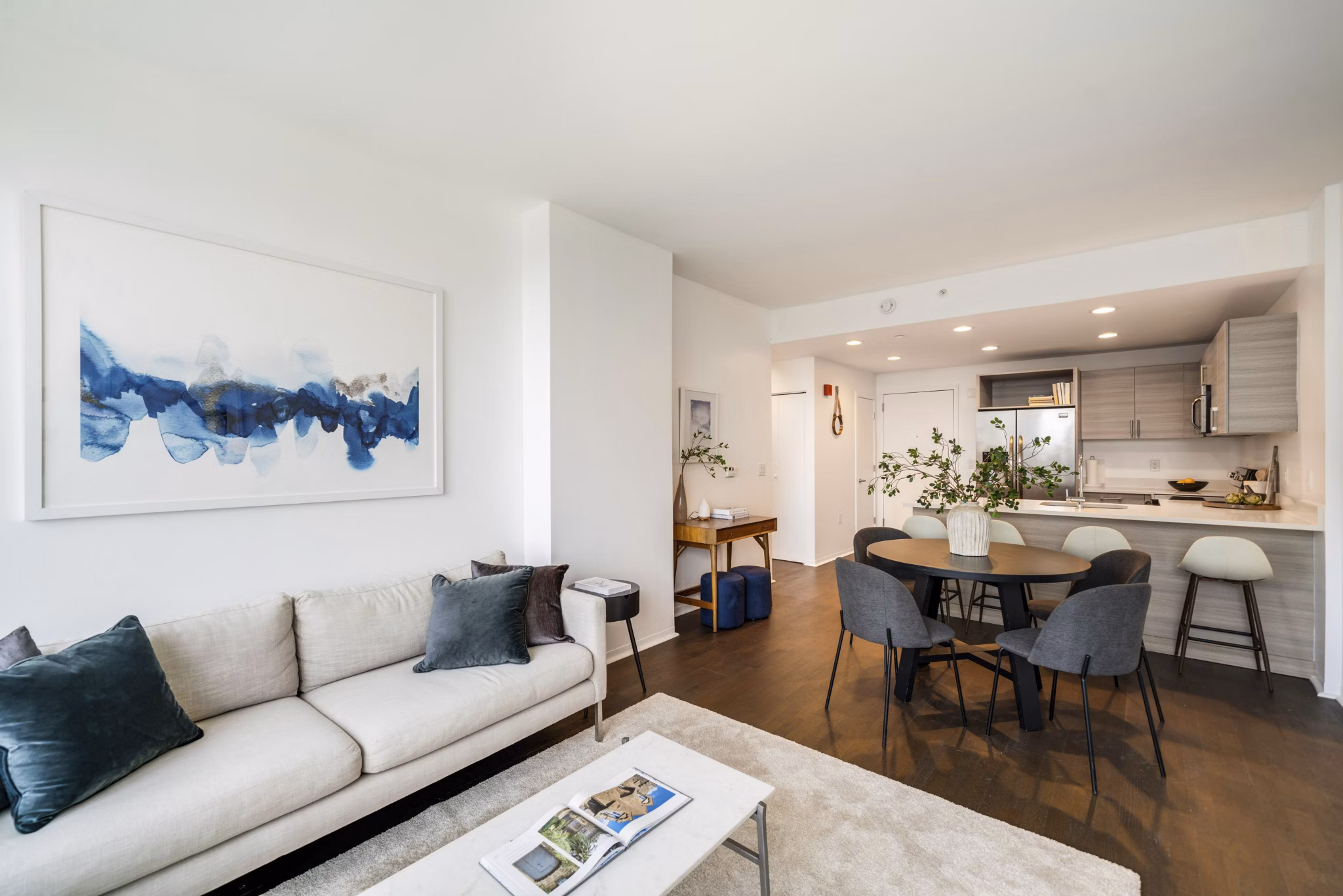 Living Room at Hudson Lights Apartments