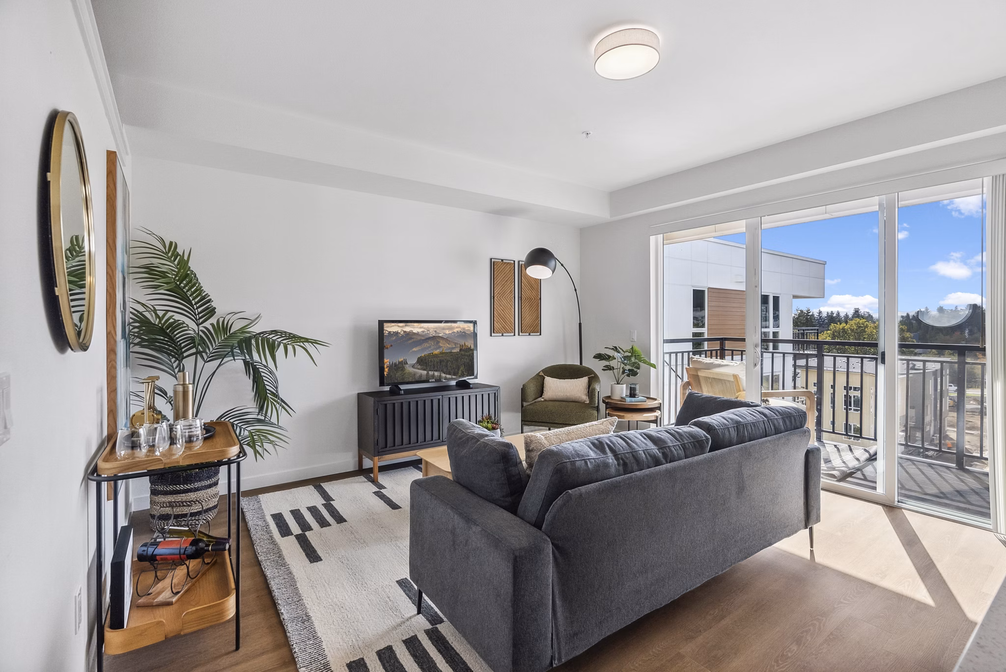 Living Room at Cru at Willows Apartments