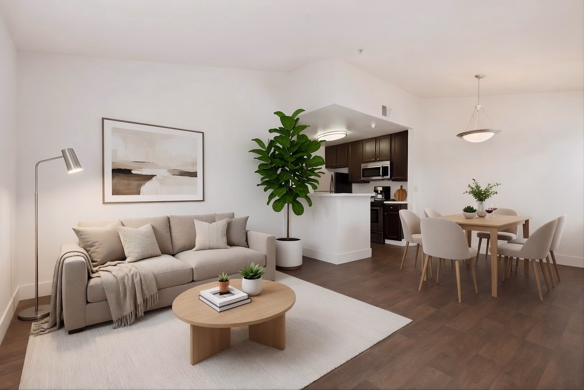 living room at La Vina Apartments