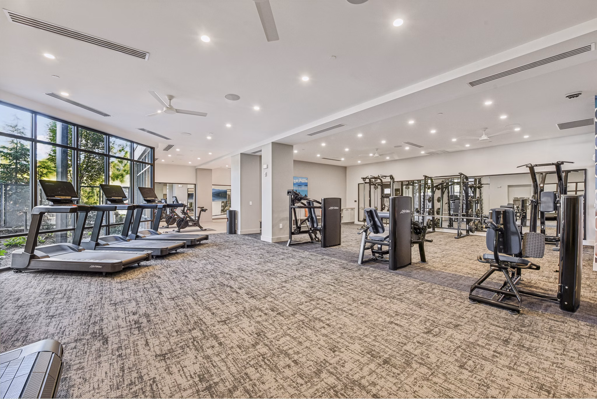 fitness center at The Brinkley at The Edge Apartments