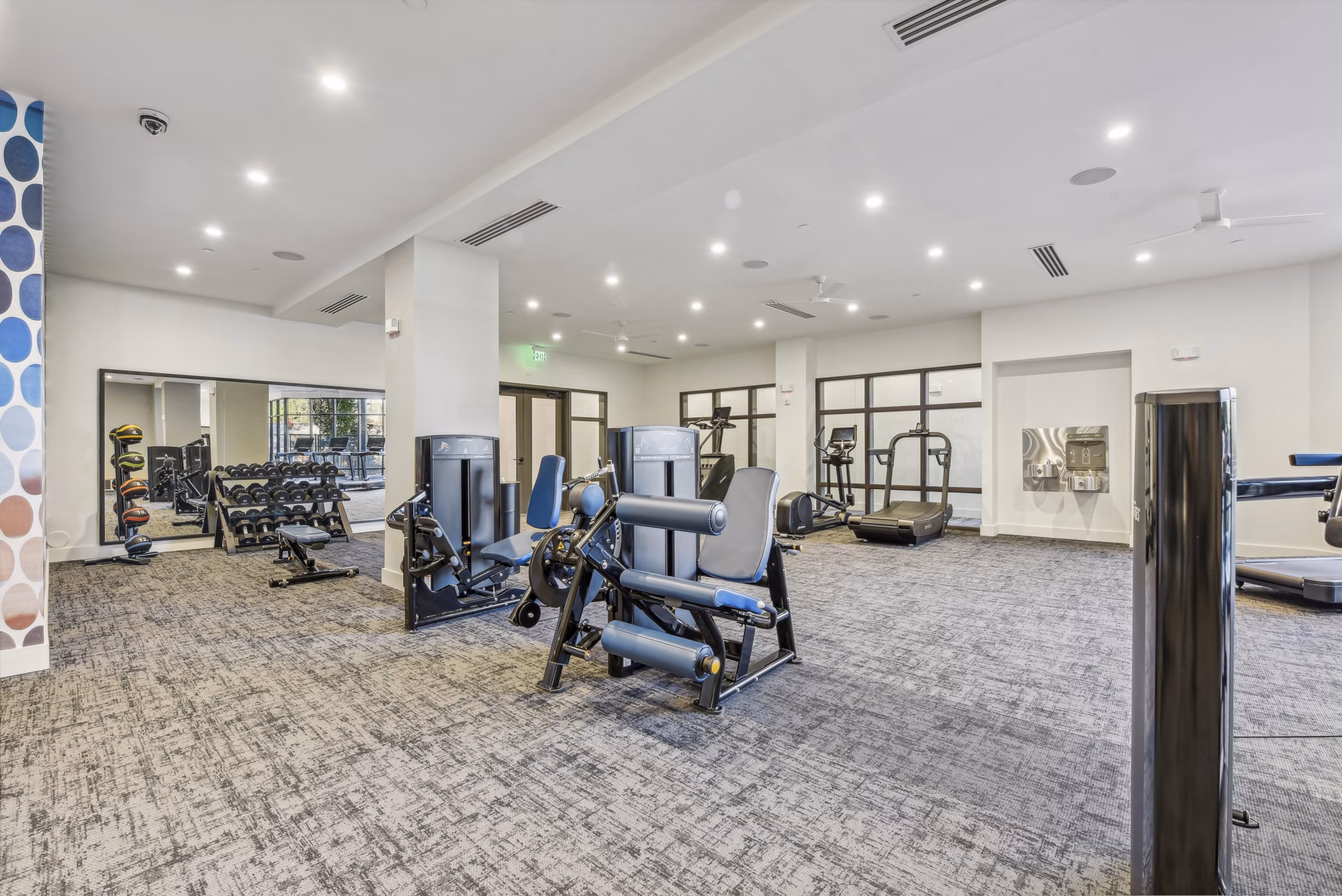 fitness center at The Brinkley at The Edge Apartments