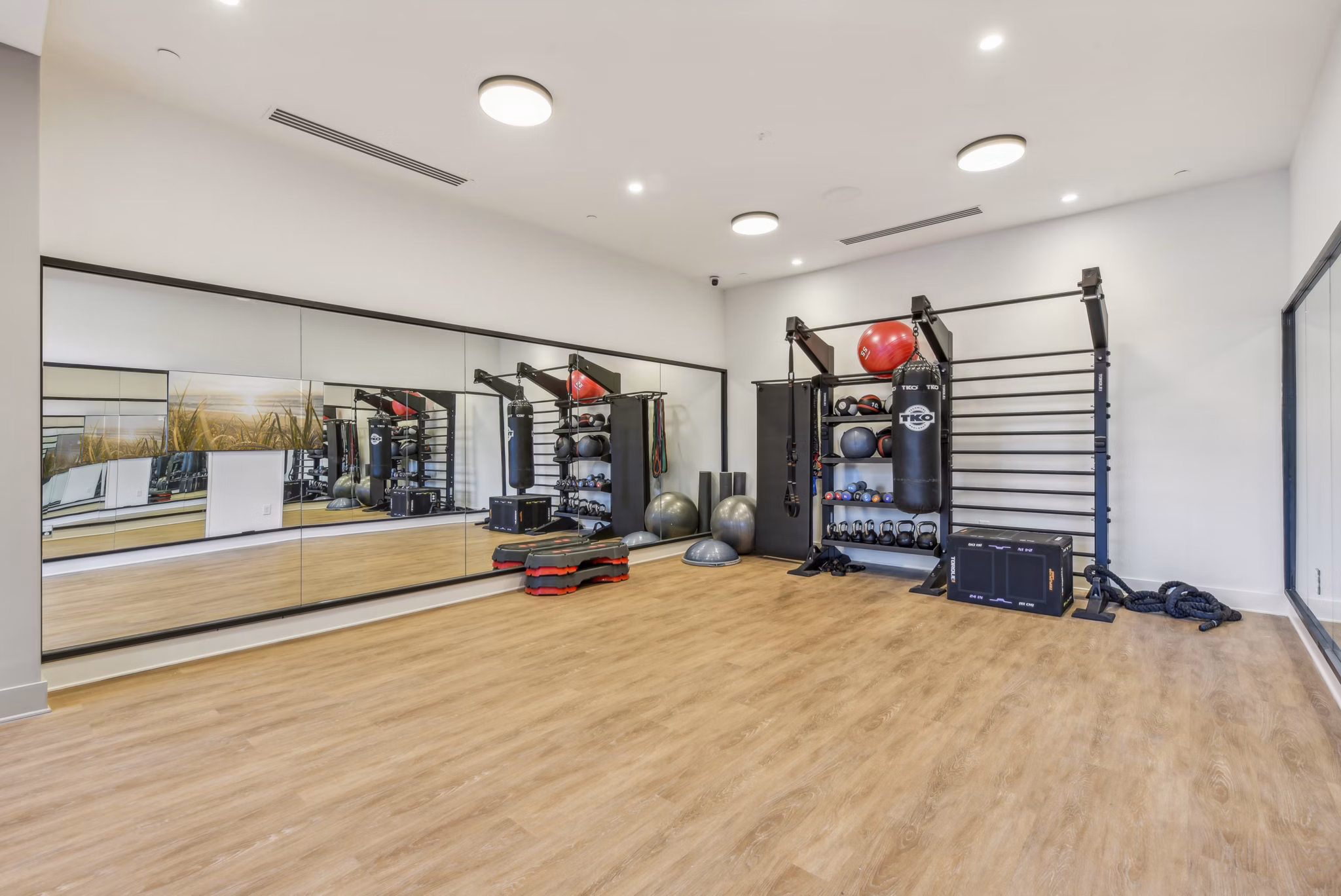 yoga/spin studio at The Brinkley at The Edge Apartments