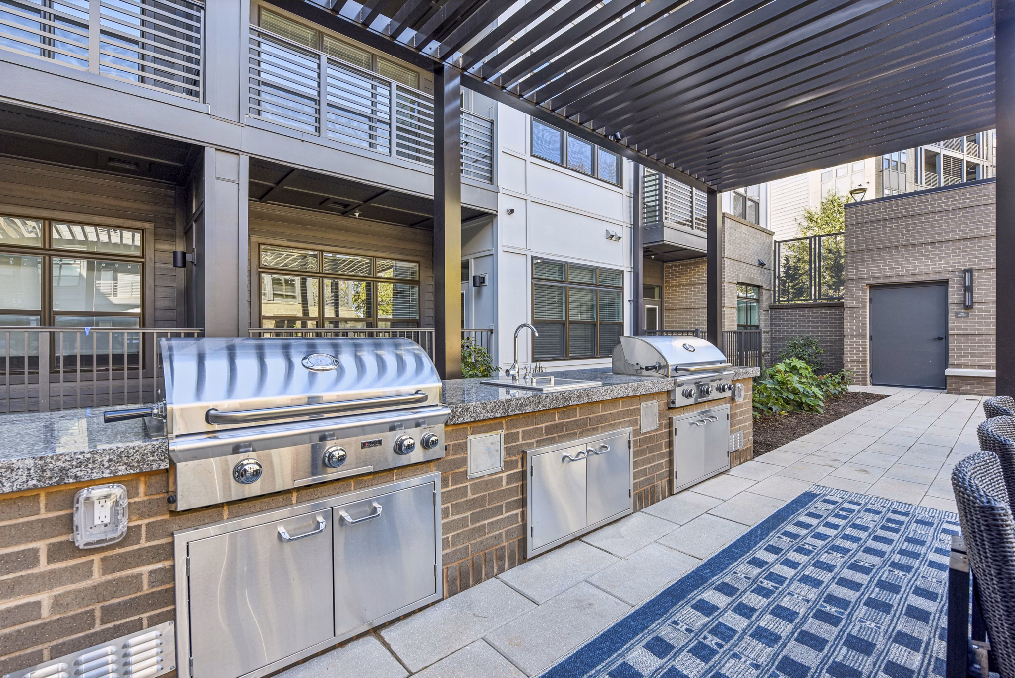 grill area at The Brinkley at The Edge Apartments