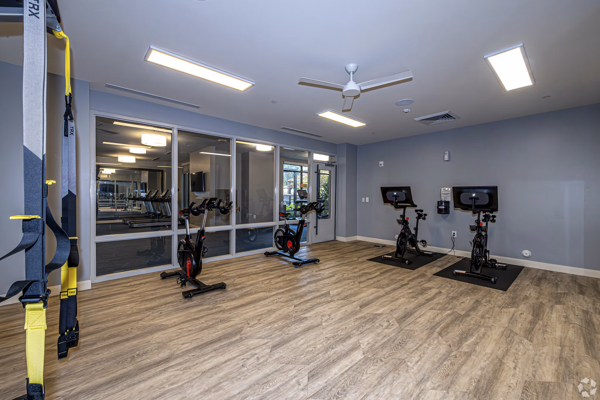 yoga/spin studio at The Edge Apartments