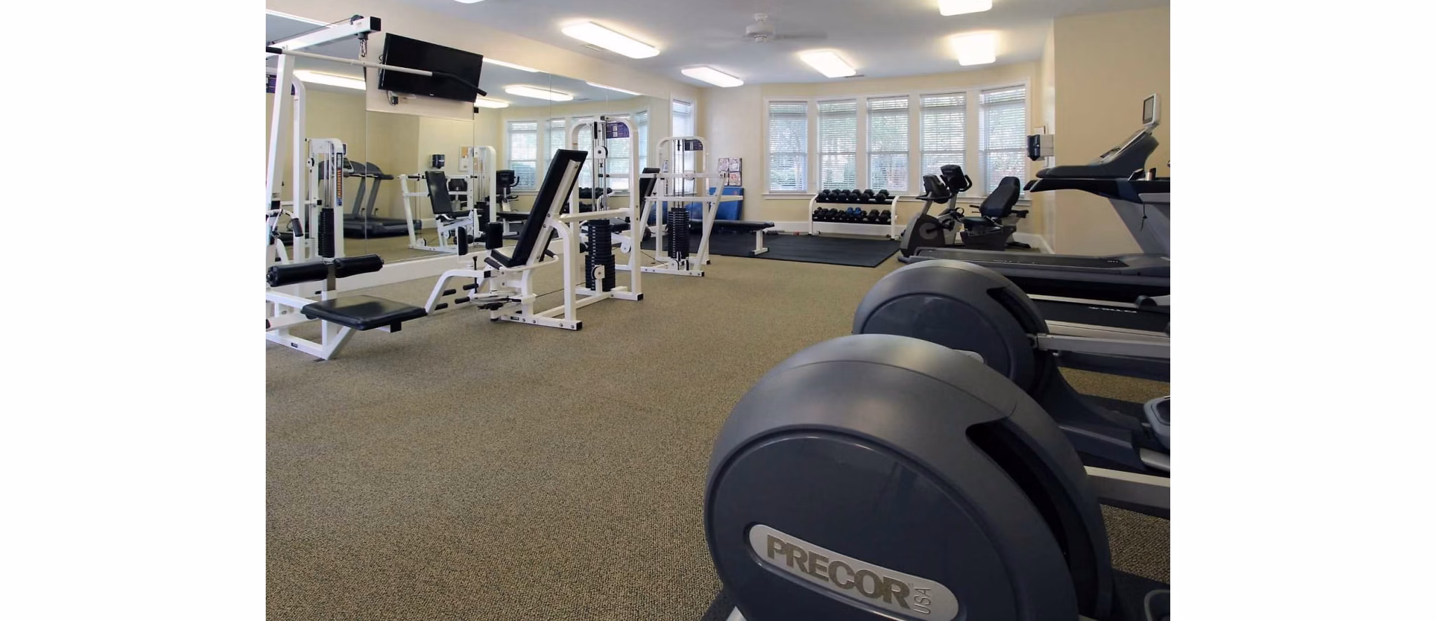 fitness center at Providence Park Apartments