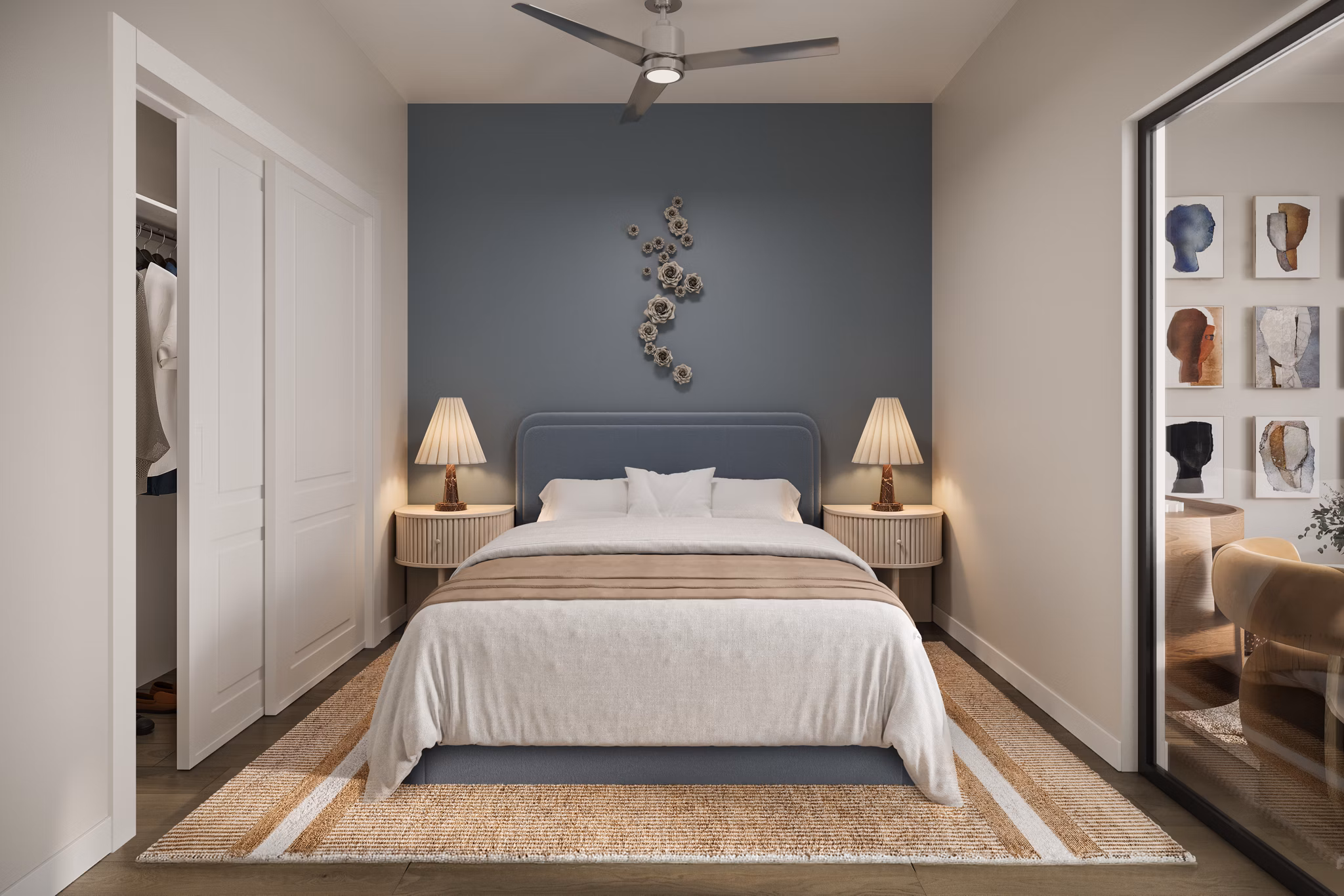 Bedroom at The Russell Apartments