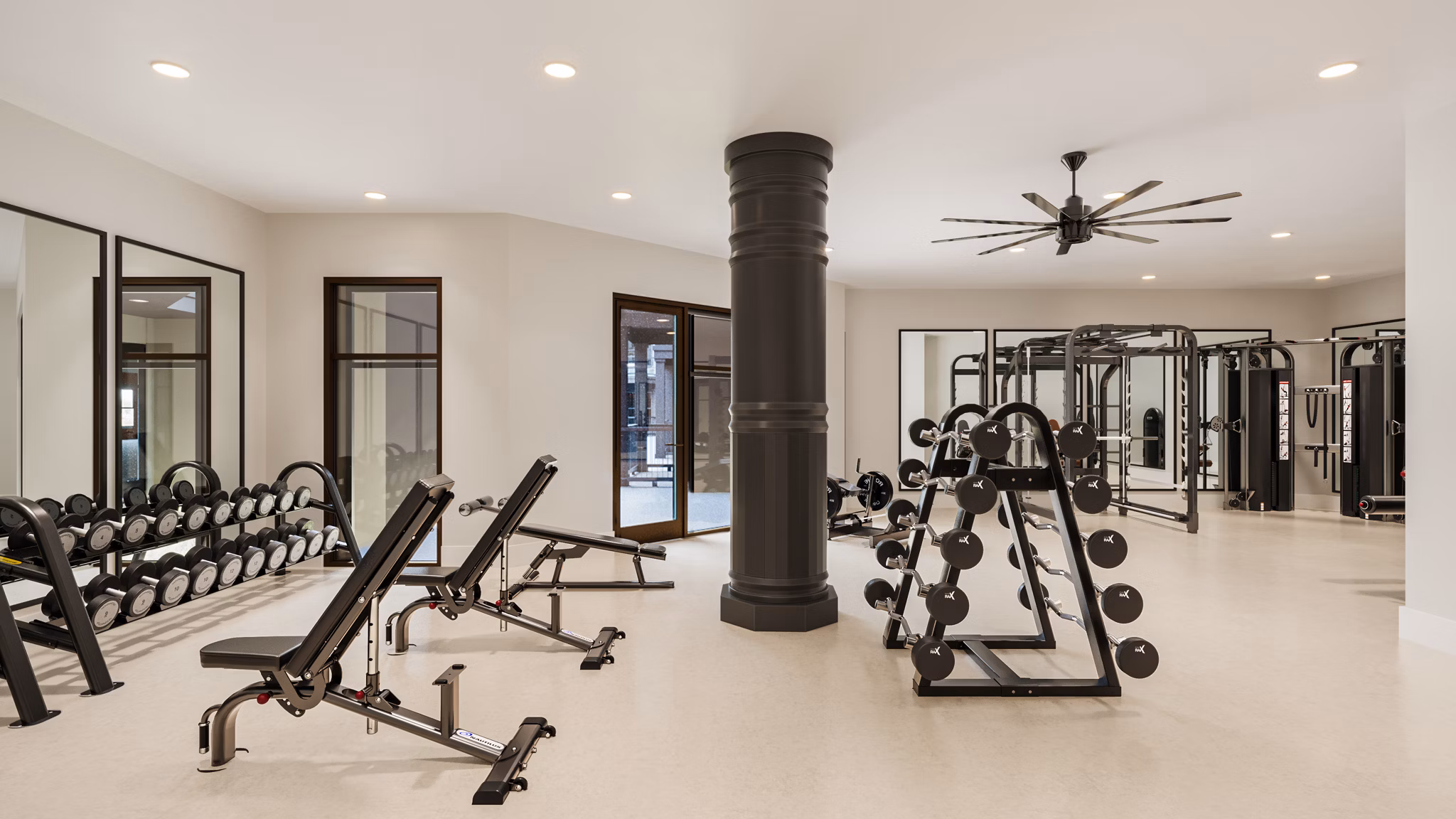 Fitness Center at The Russell Apartments