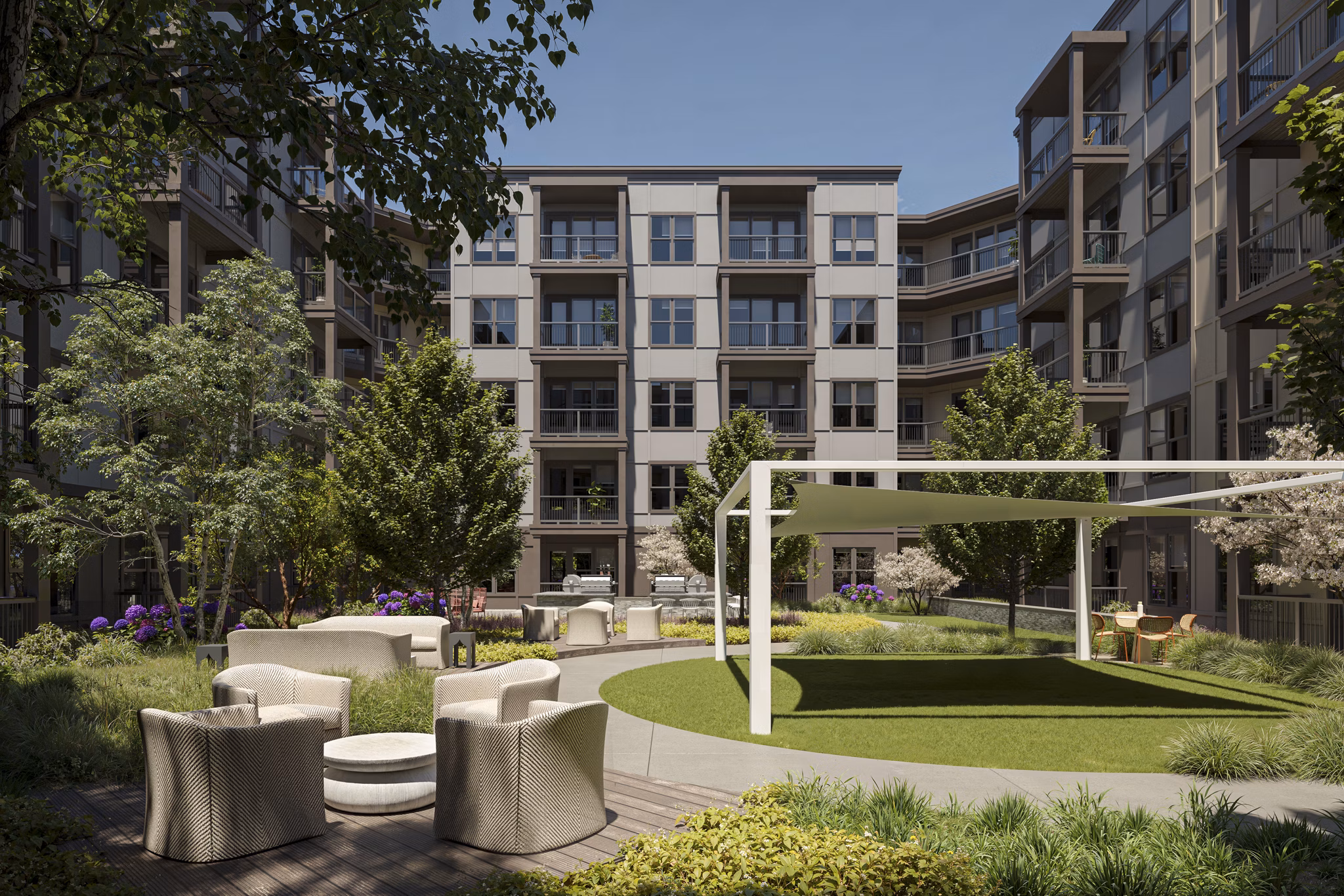 Patio at The Russell Apartments
