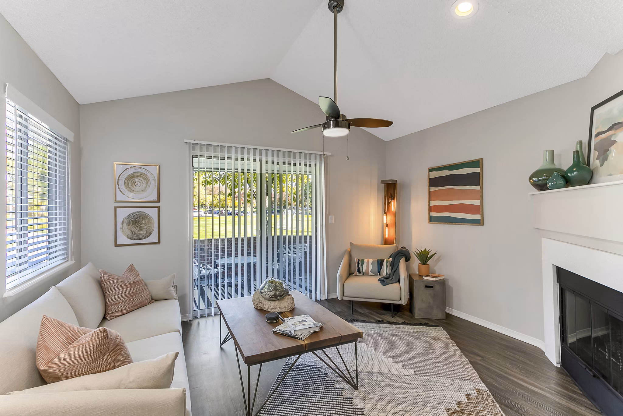 Living Room at TAVA Waters Apartments