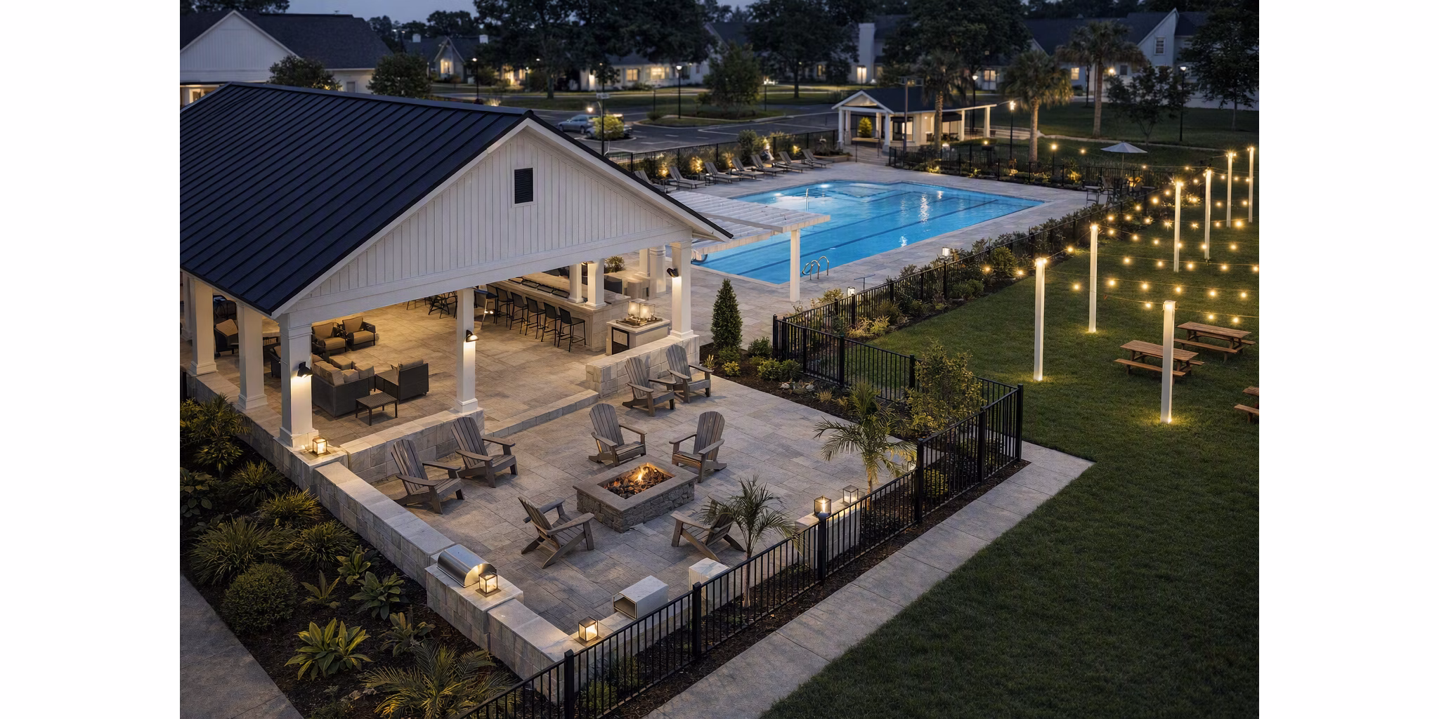Patio at Aeris at Avenue One Apartments