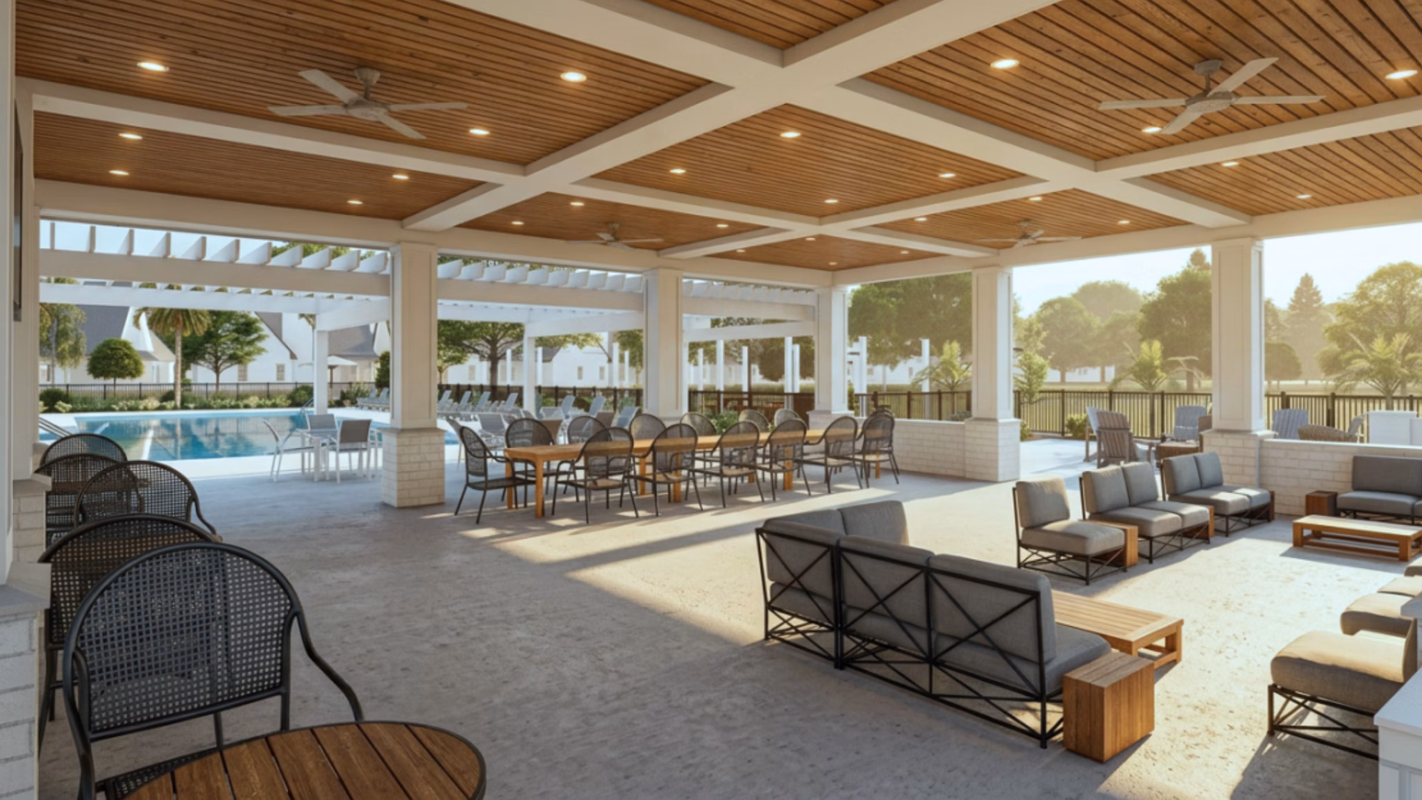 Patio at Aeris at Avenue One Apartments