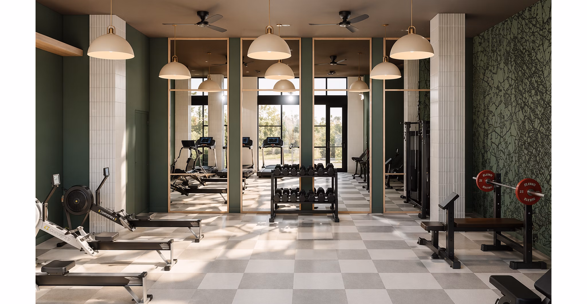 fitness center at The Colwick Apartments 