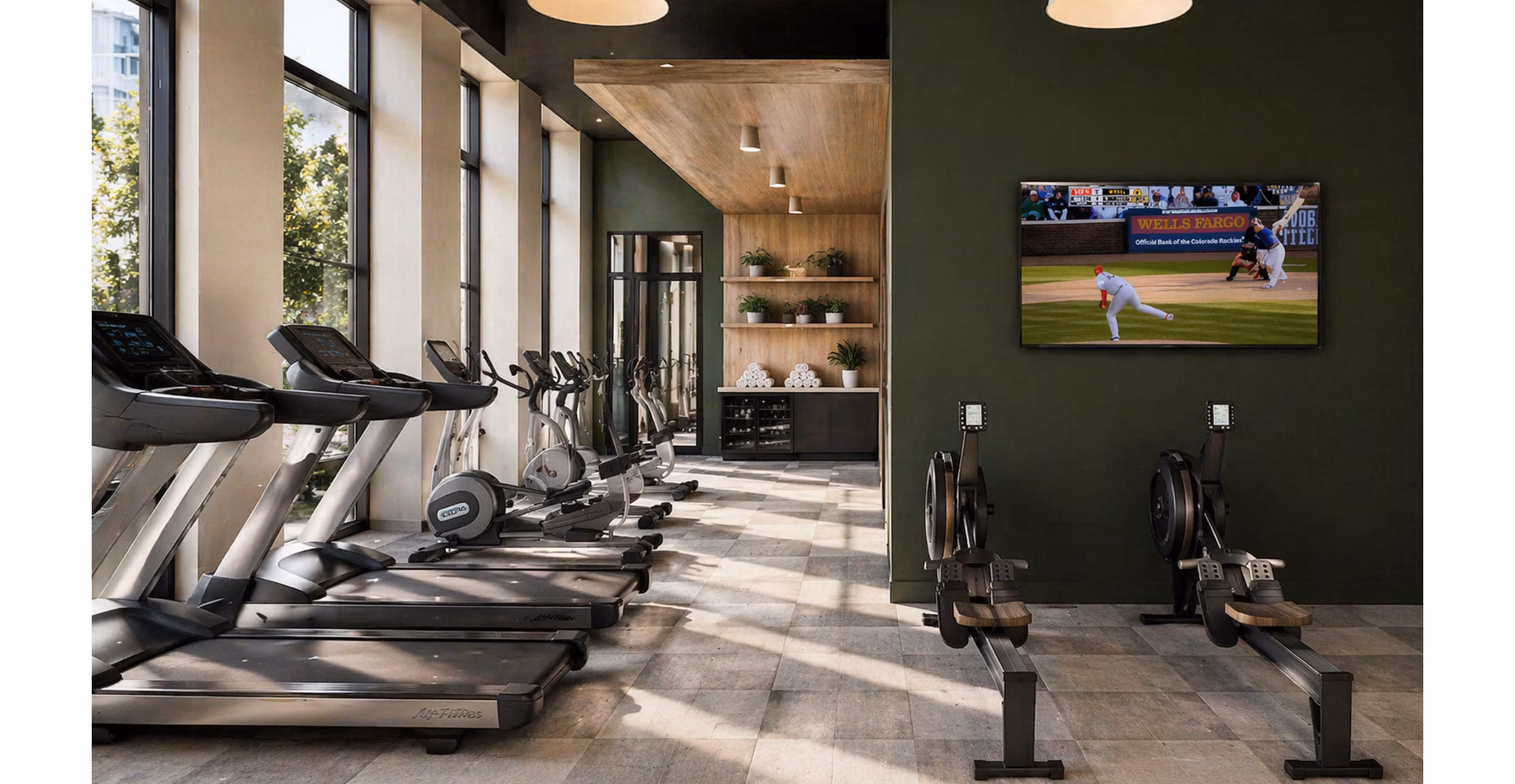fitness center at The Colwick Apartments 