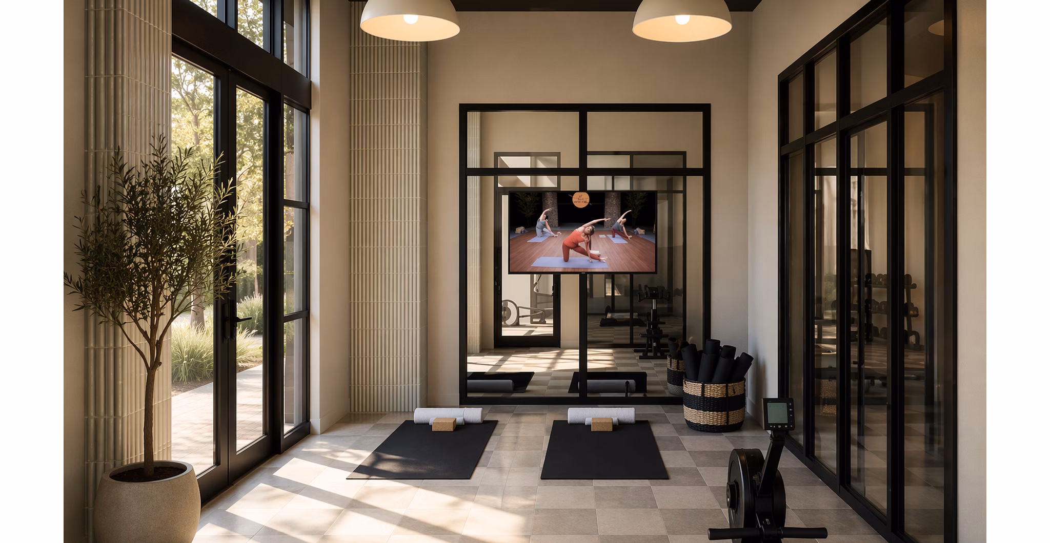 fitness center at The Colwick Apartments 