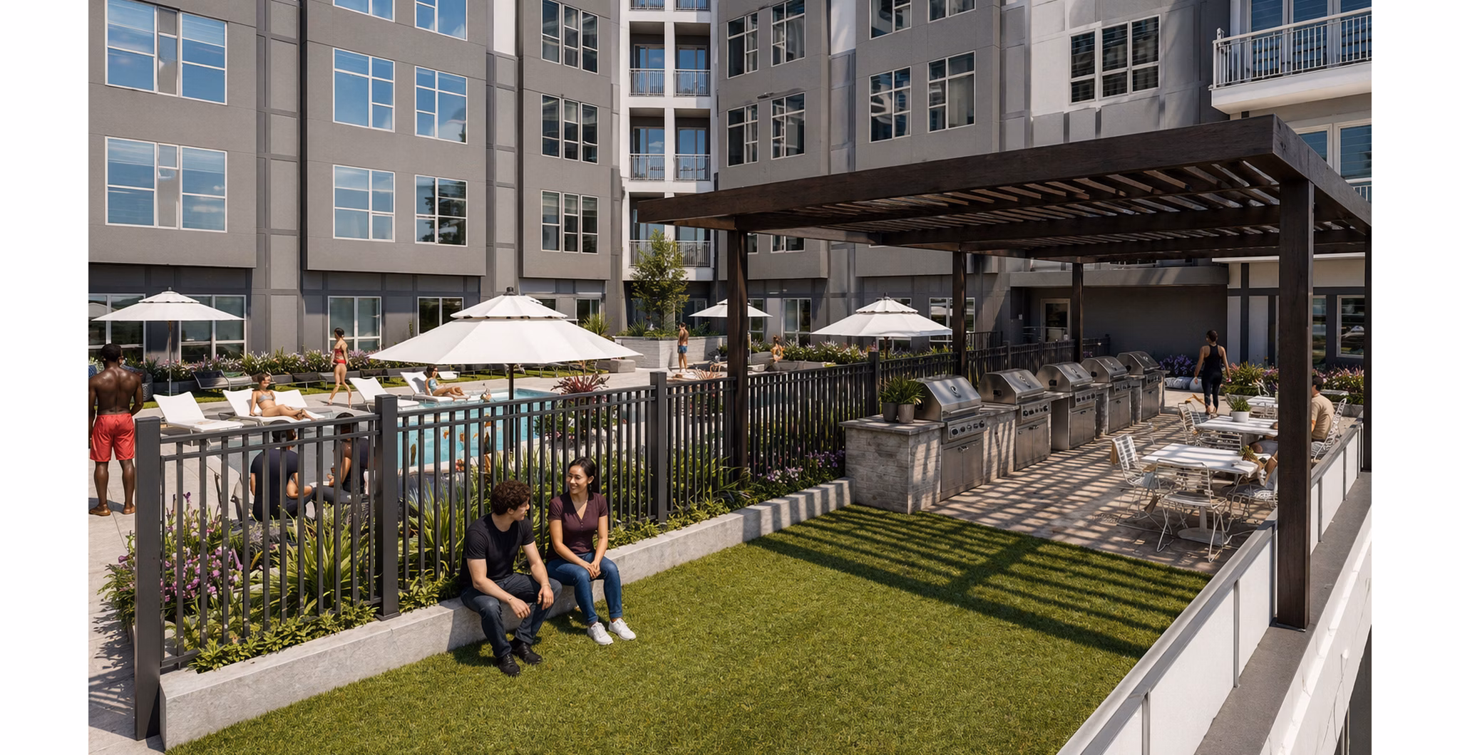 grill area at The Colwick Apartments 