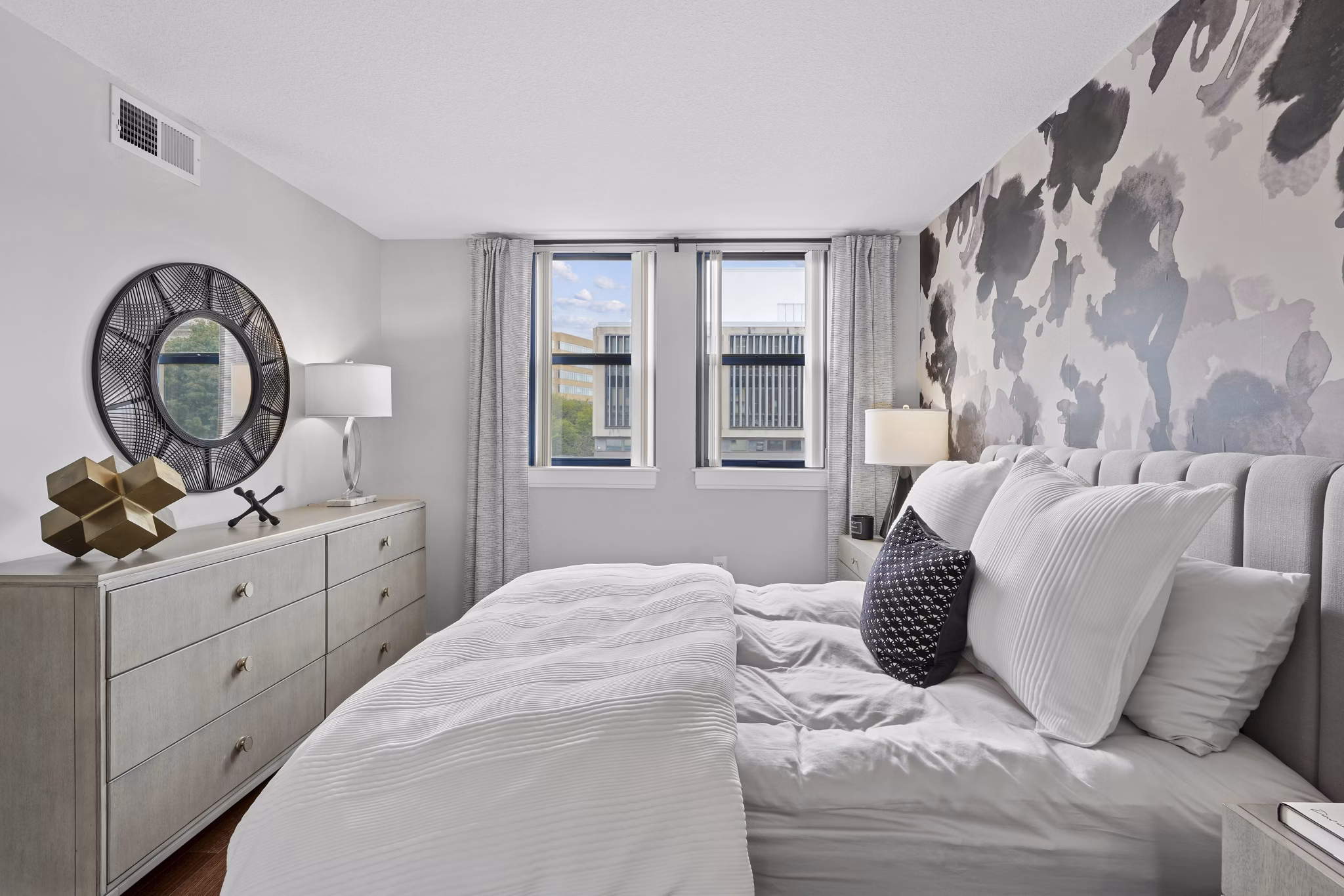 Bedroom at The Hayward On Mass Ave Apartments