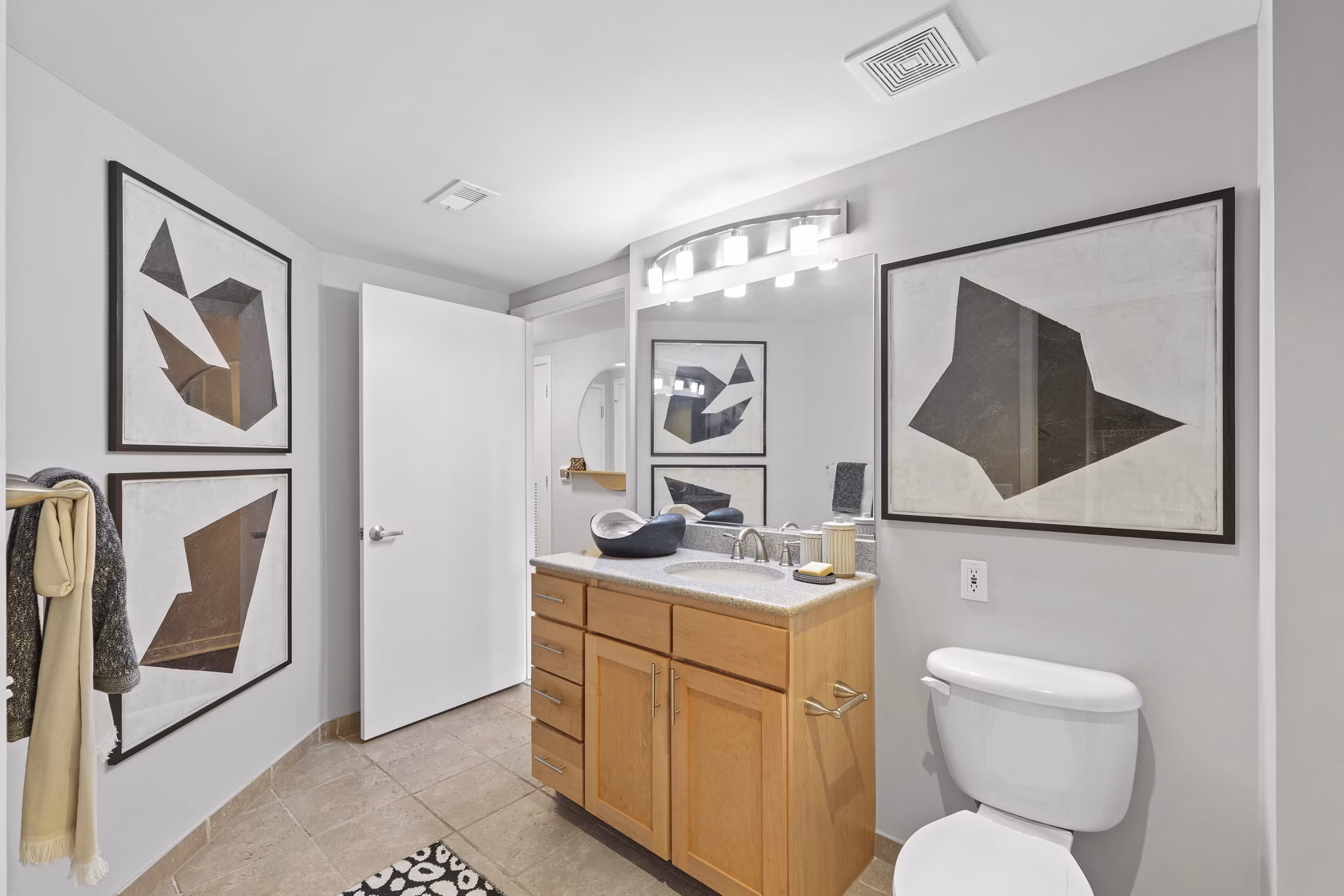 Bathroom at The Hayward On Mass Ave Apartments