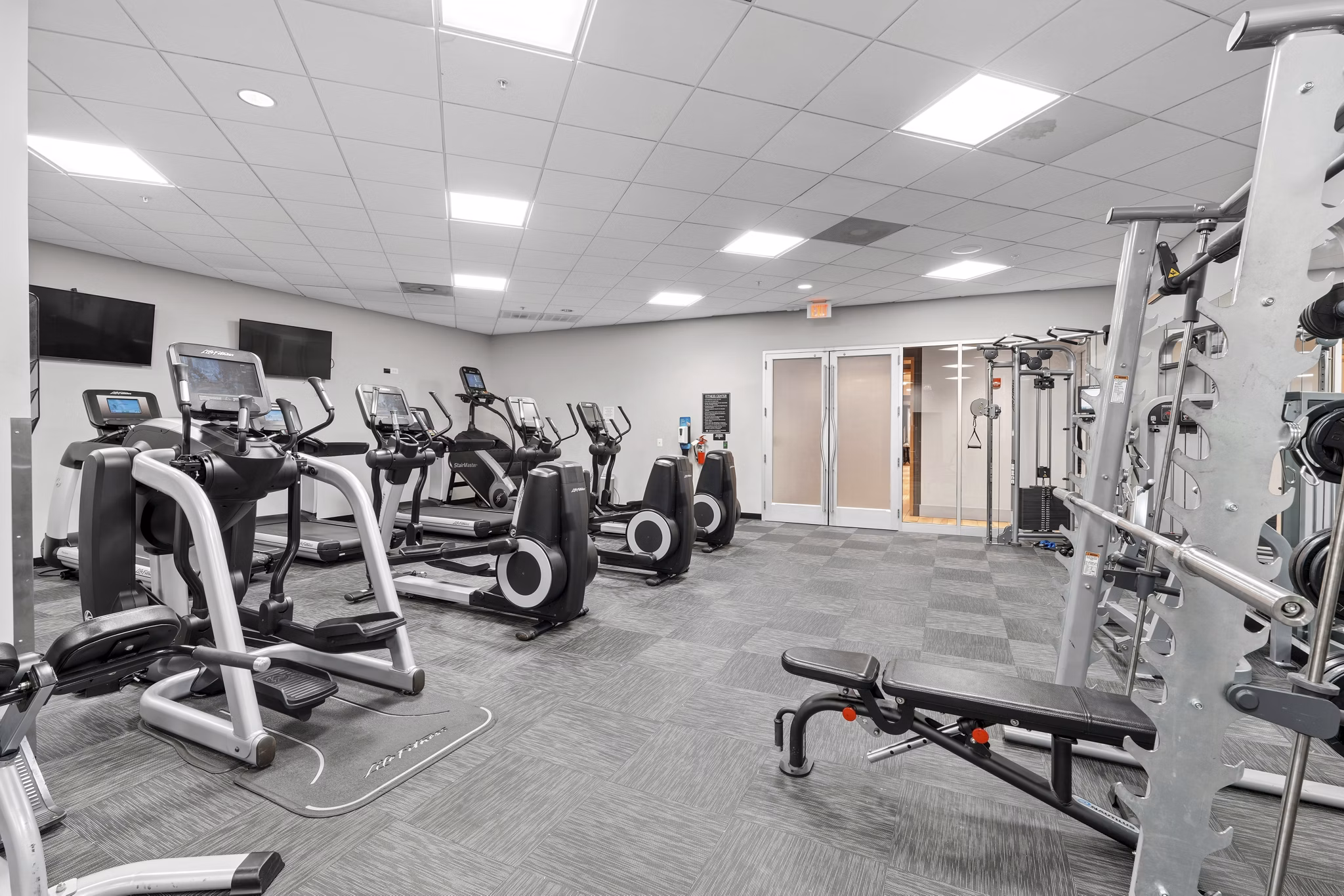 Fitness Center at The Hayward On Mass Ave Apartments