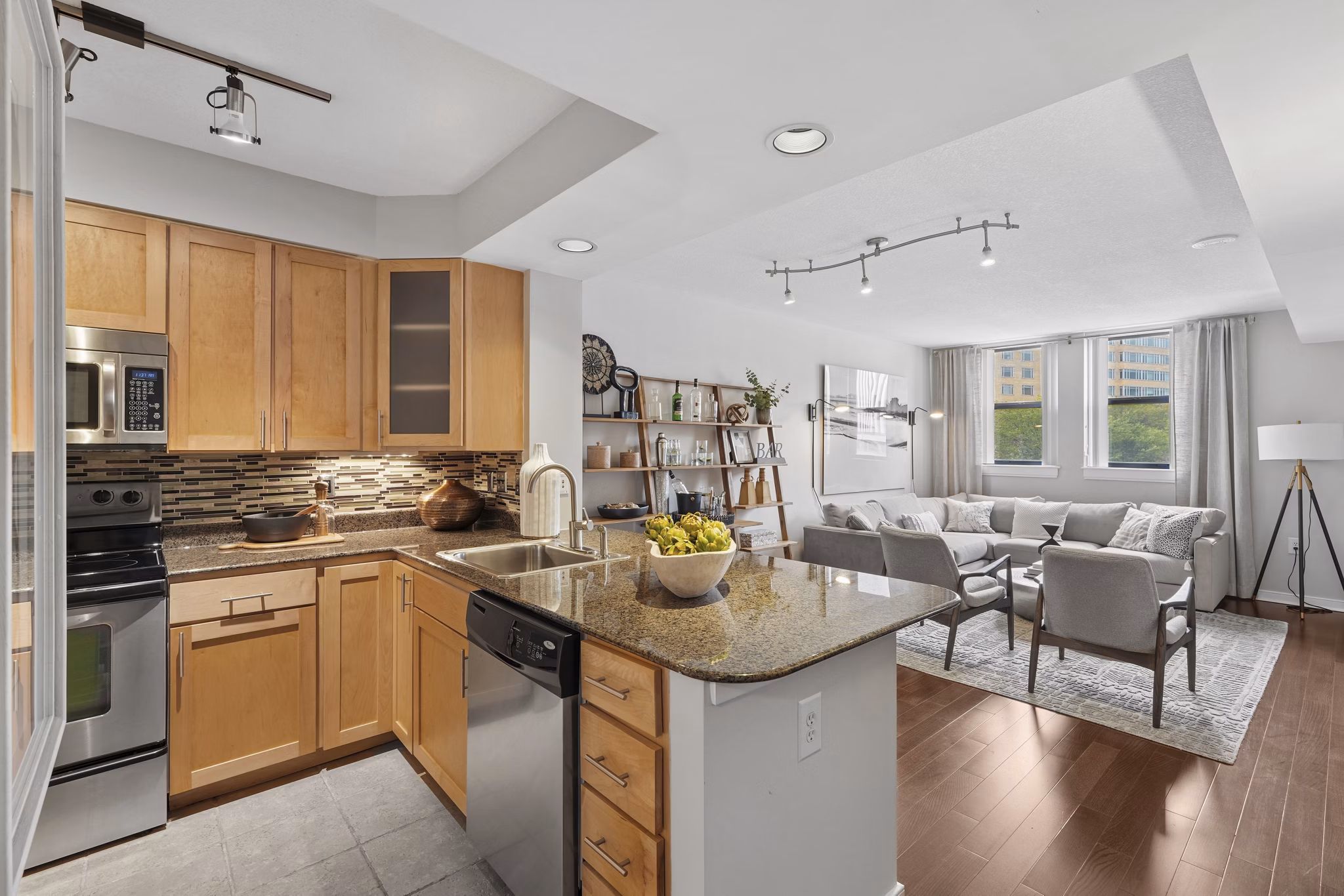 Kitchen at The Hayward On Mass Ave Apartments