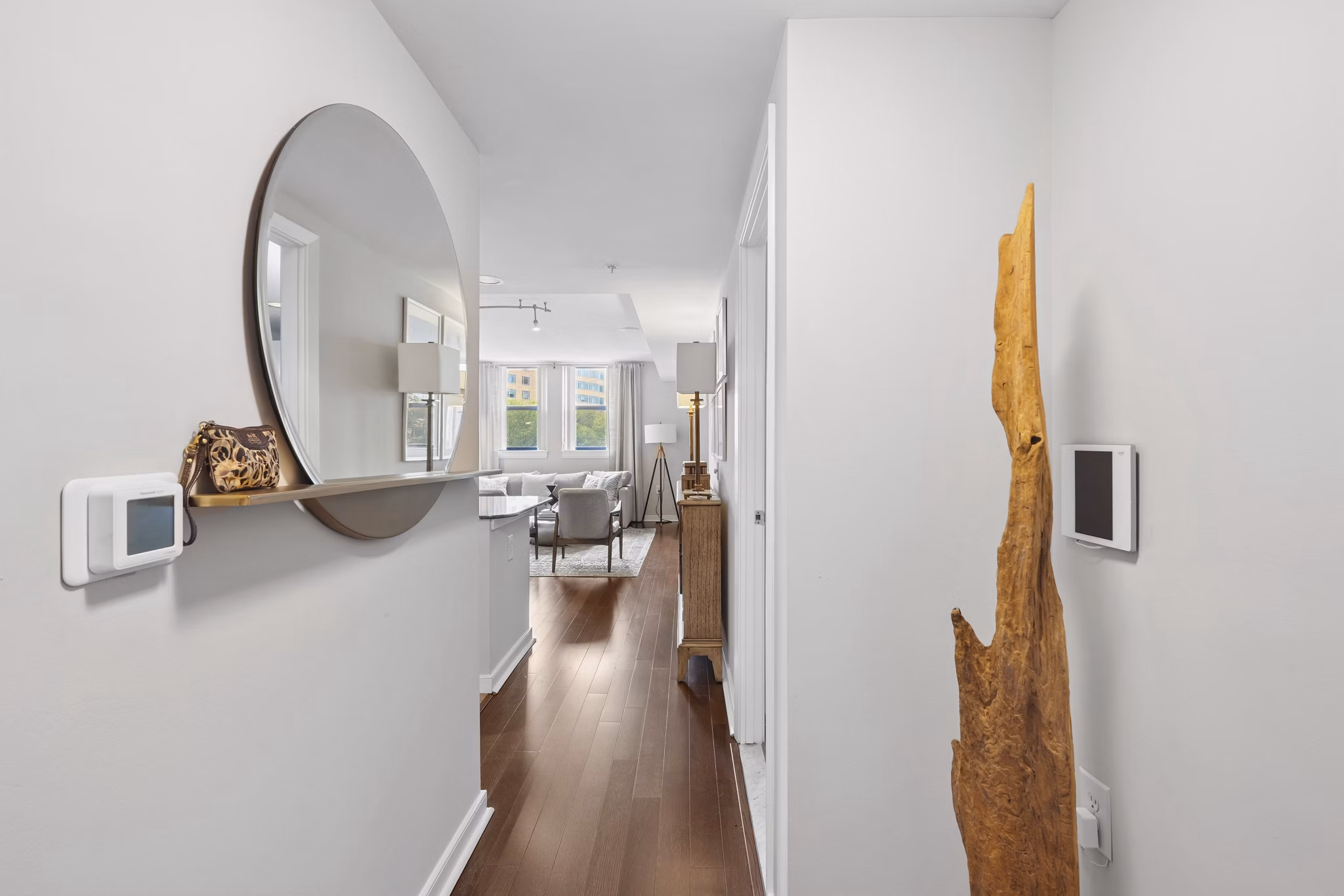 Living Room at The Hayward On Mass Ave Apartments