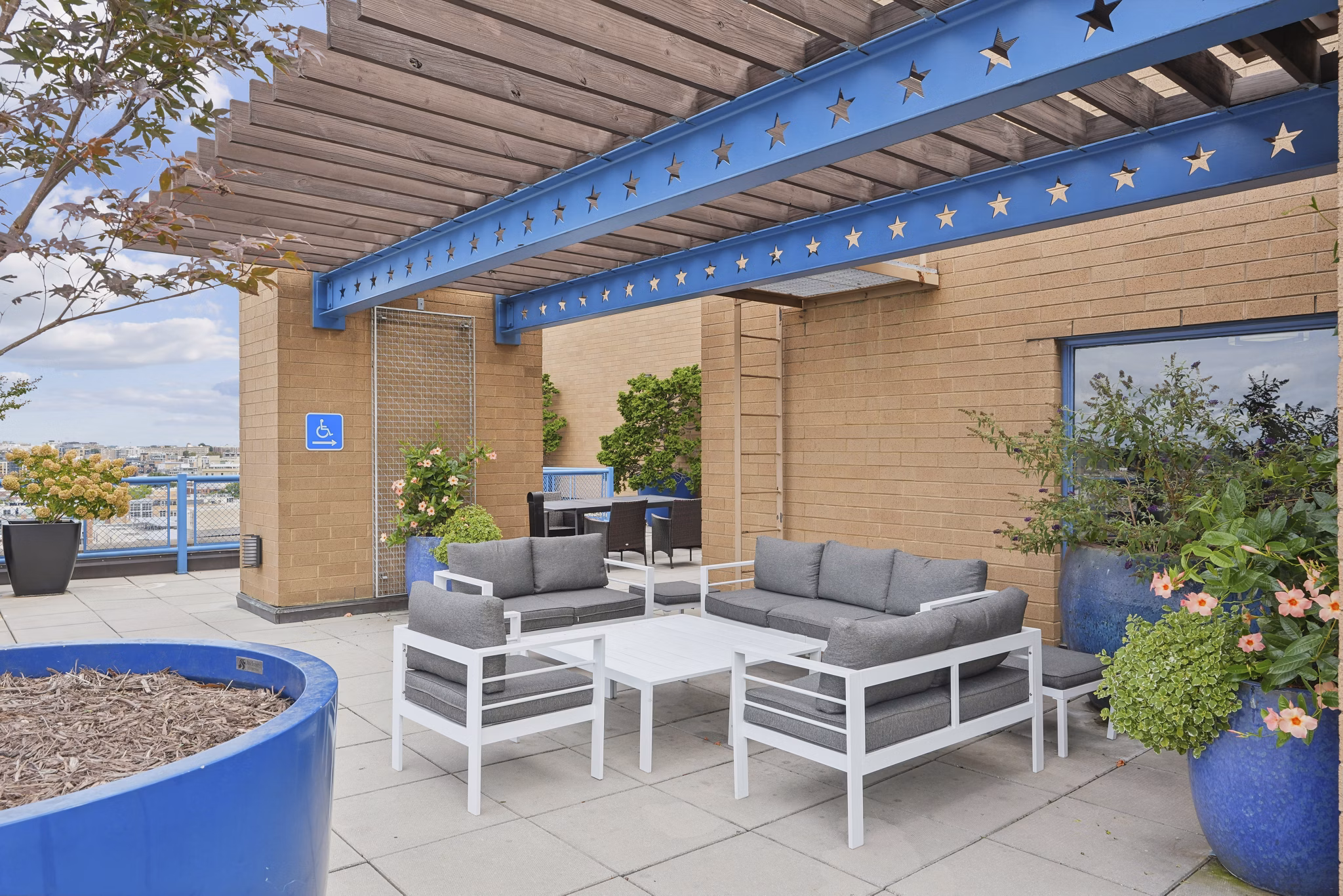 Patio at The Hayward On Mass Ave Apartments