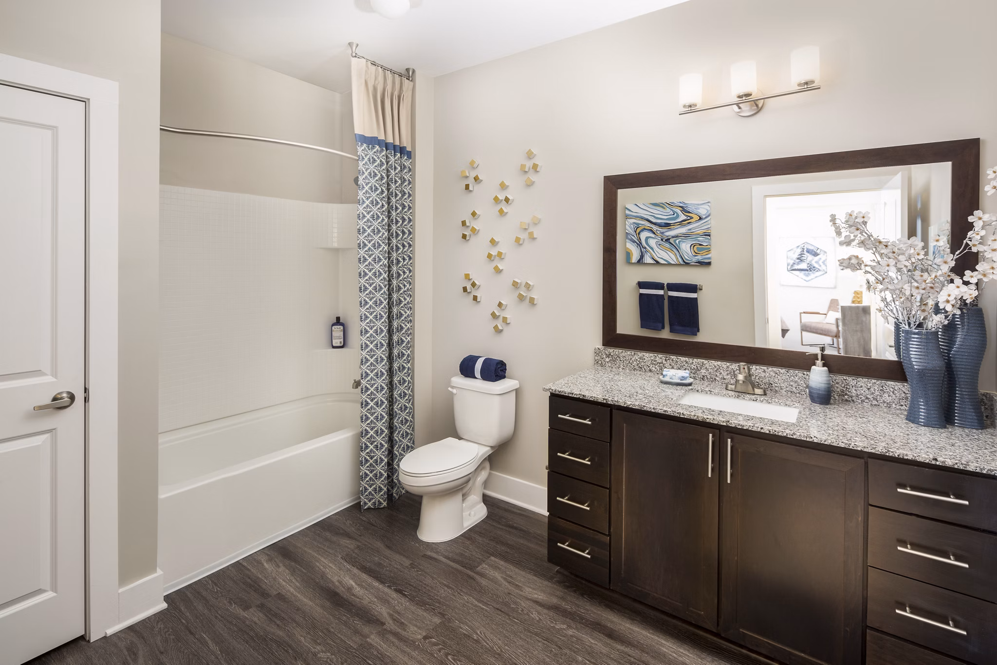 bathroom at The Scottie Apartments 