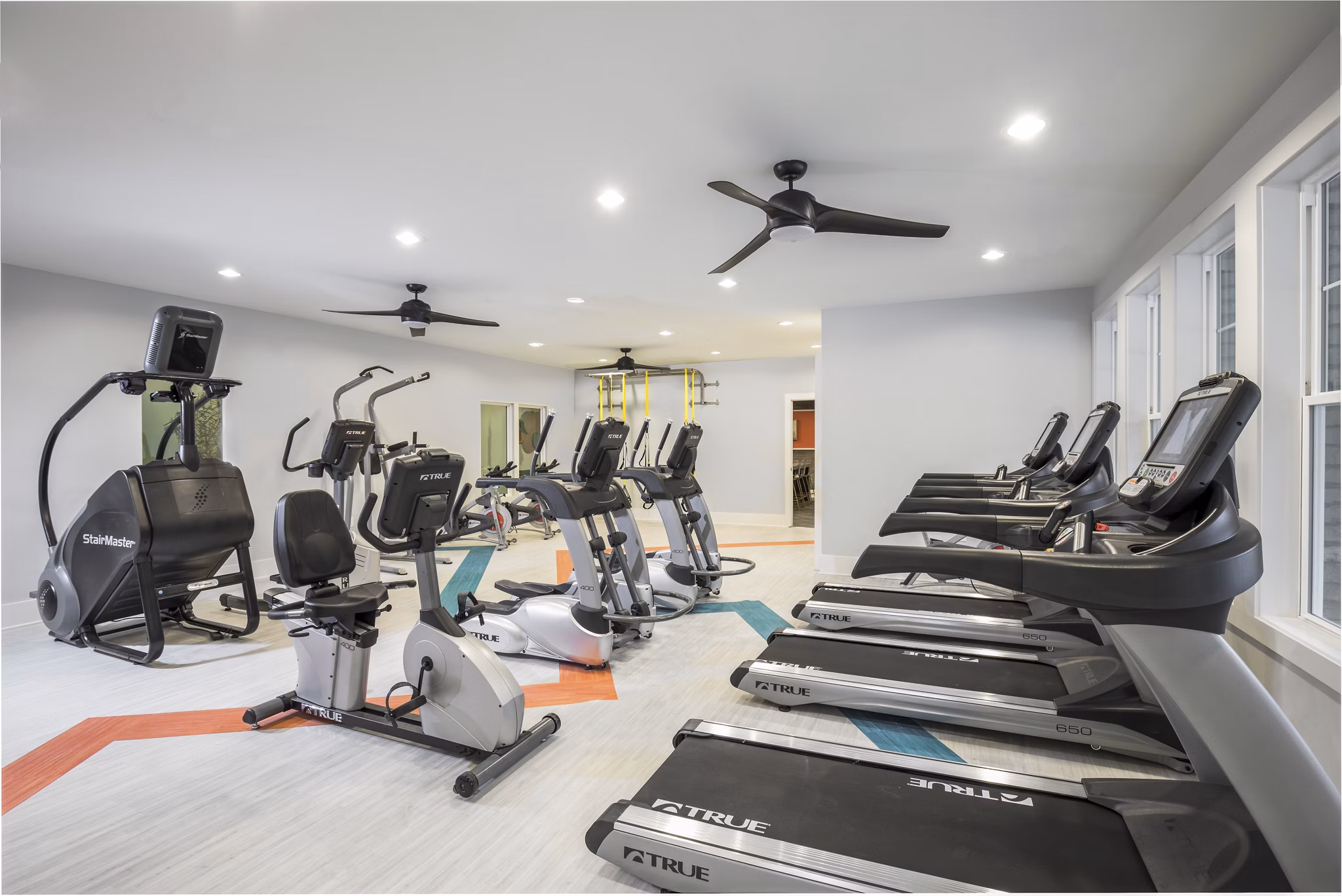 fitness center at The Scottie Apartments 