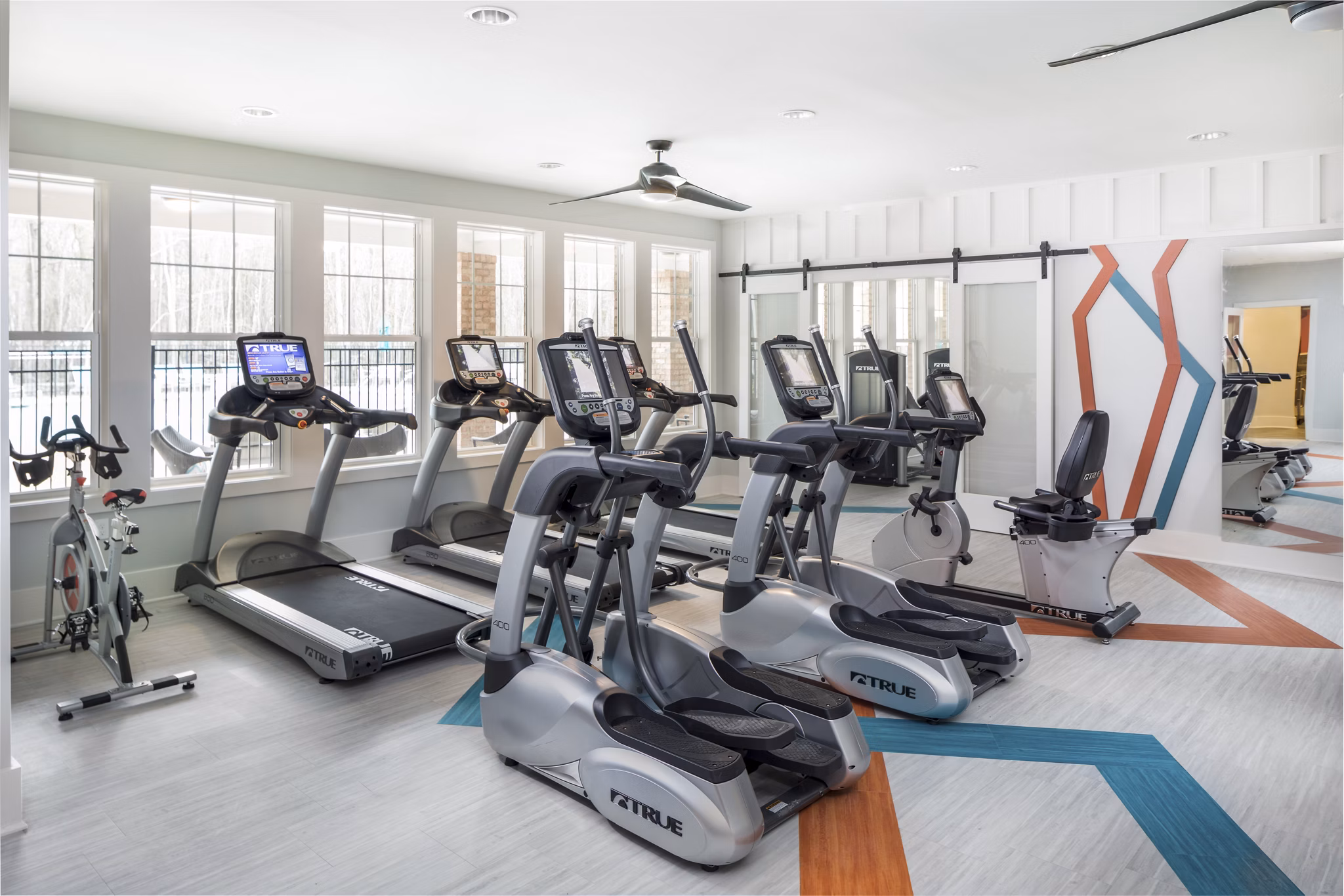 fitness center at The Scottie Apartments 