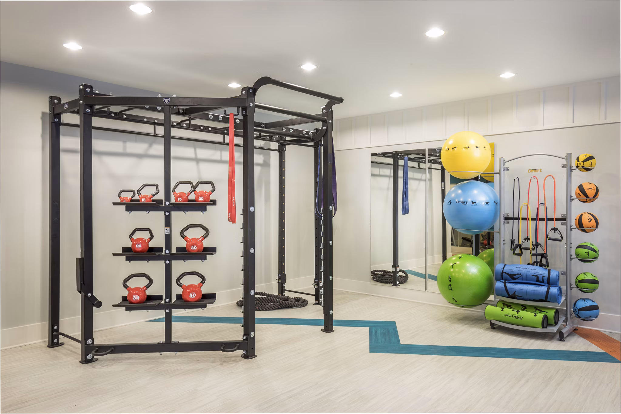 fitness center at The Scottie Apartments 