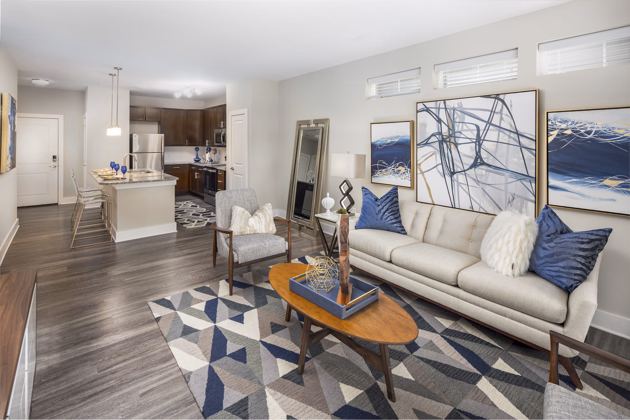living room at The Scottie Apartments 