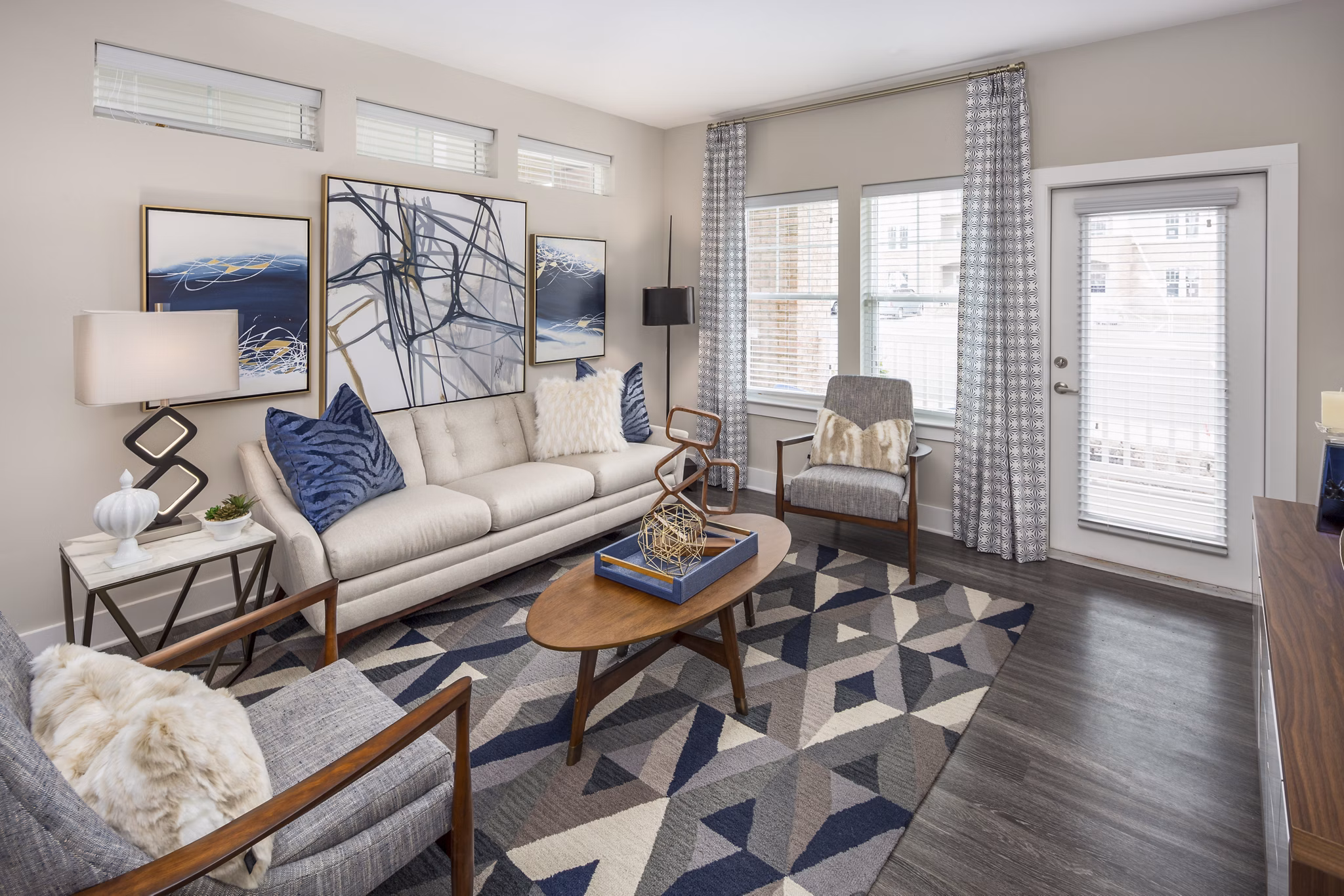 living room at The Scottie Apartments 