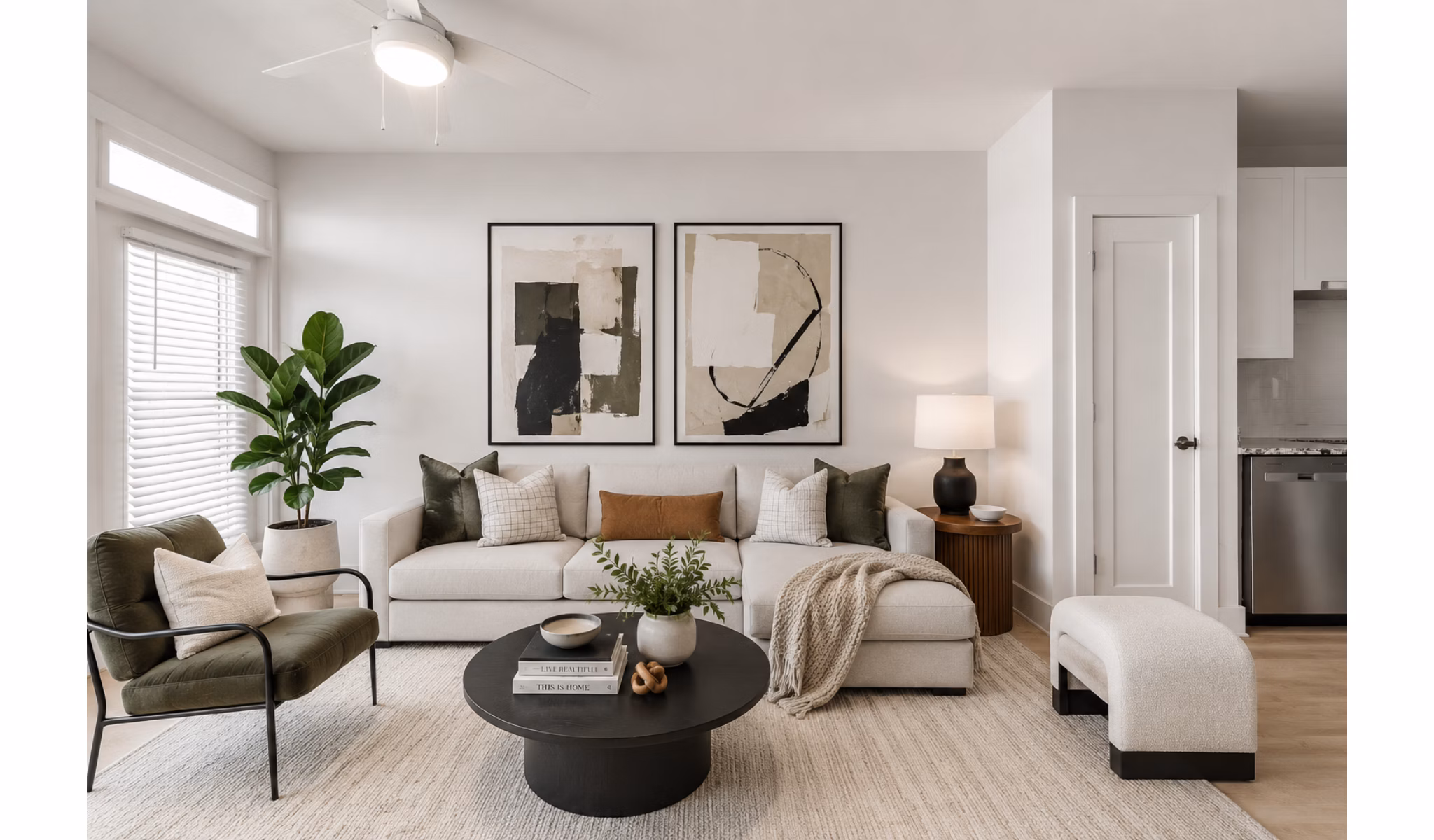 Living Room at Steelworks Apartments