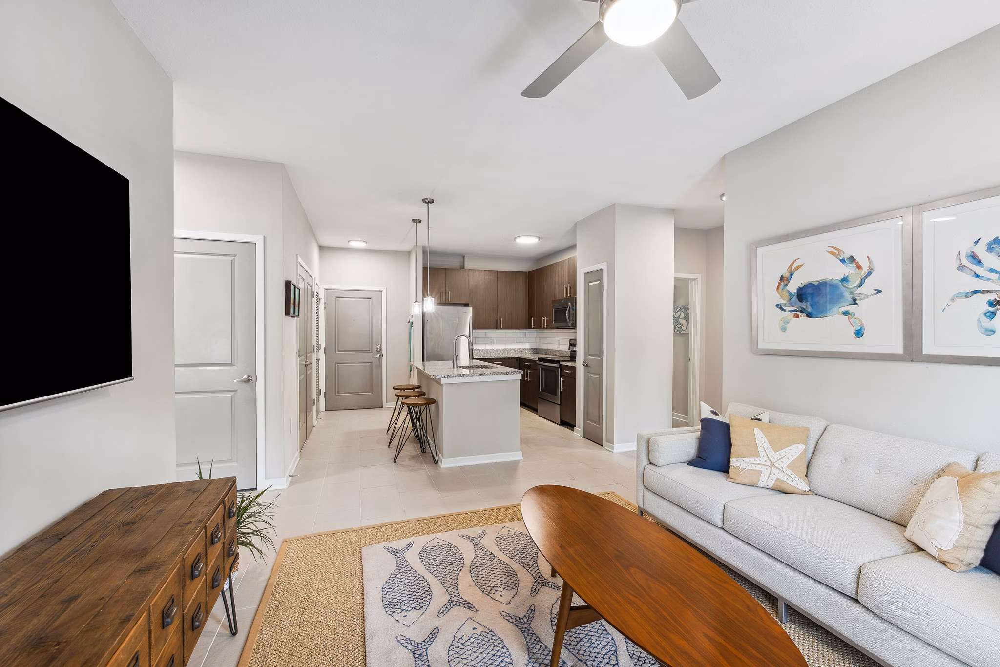 Living Room at Spyglass Seaside Apartments