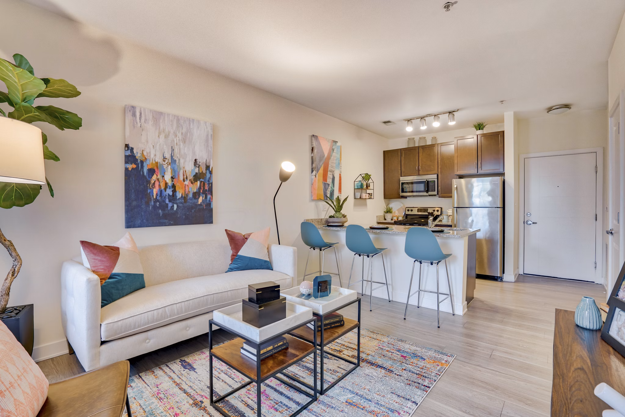 Living Room at Indigo 19 Apartments