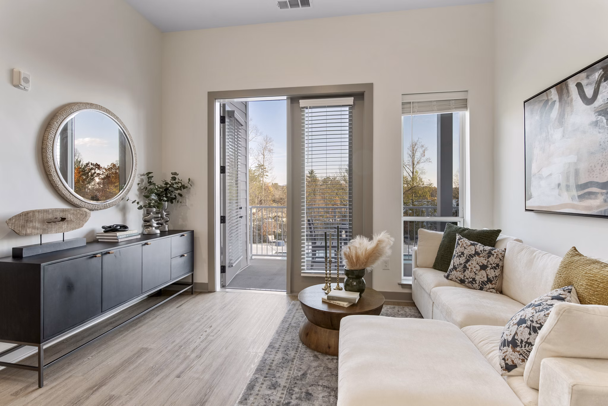Living Room at Venture at Lake Julian Apartments
